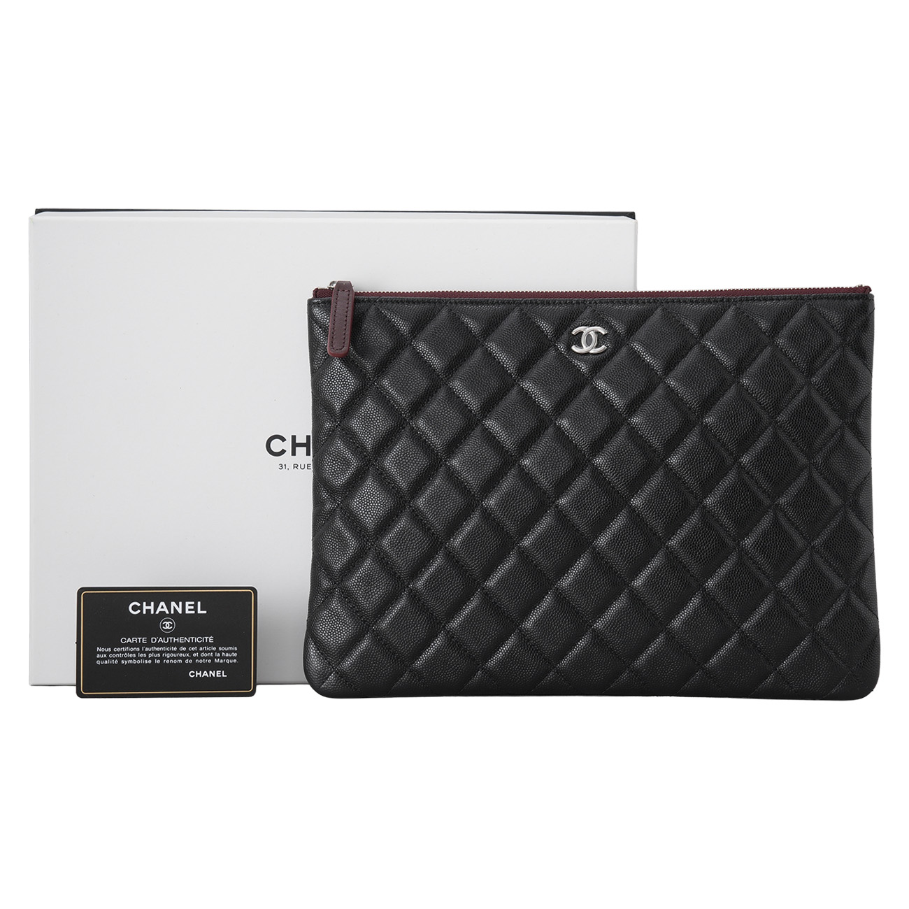 CHANEL(USED)샤넬 캐비어 클래식 클러치 뉴미듐