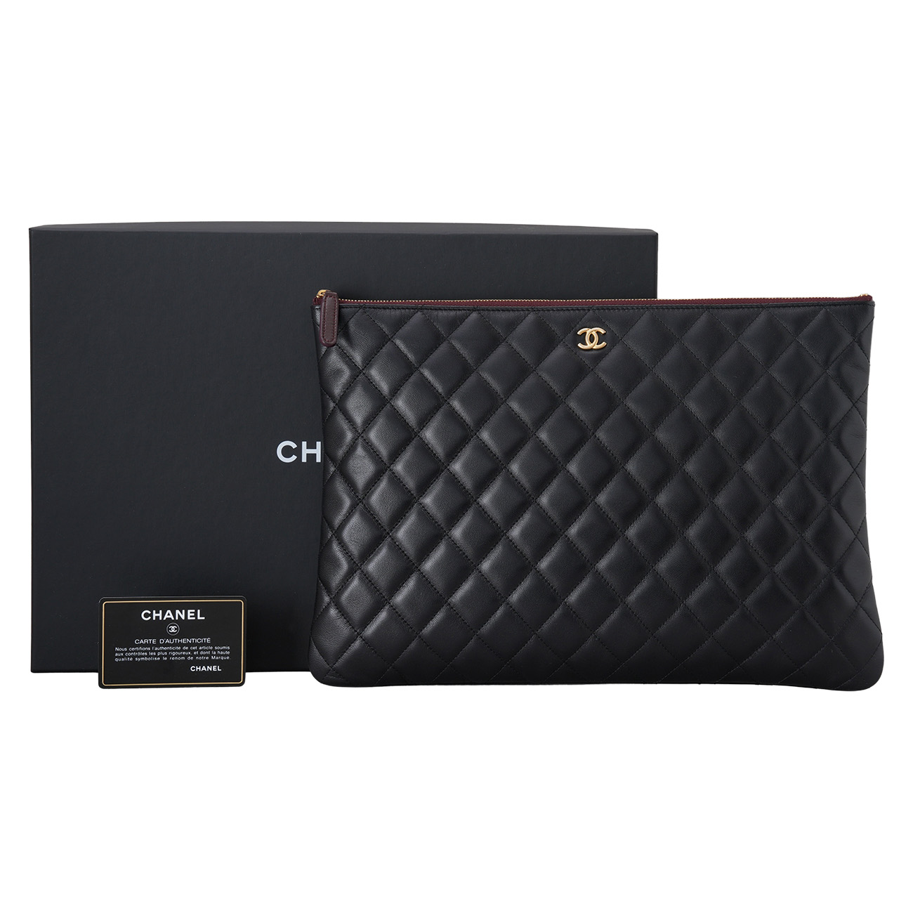 CHANEL(USED)샤넬 램스킨 클래식 클러치 라지