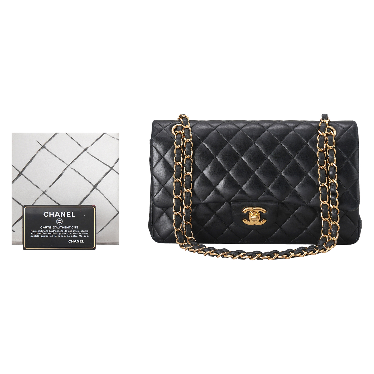 CHANEL(USED)샤넬 램스킨 클래식 미듐 플랩백