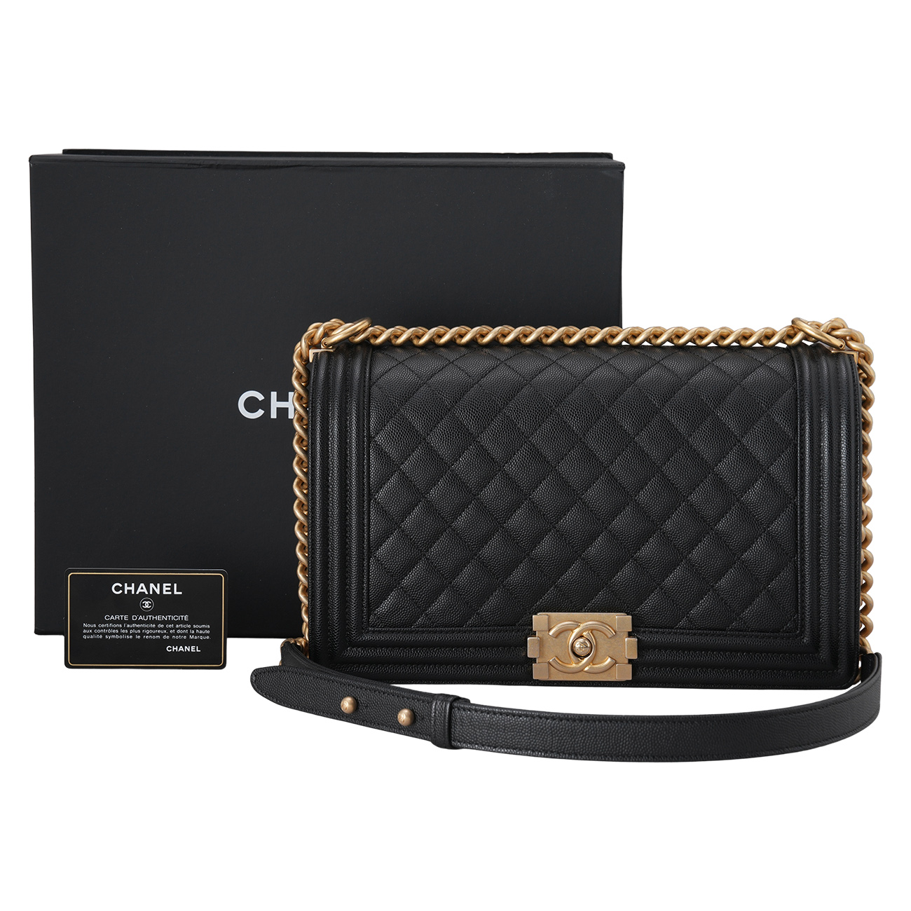 CHANEL(USED)샤넬 캐비어 보이샤넬 라지 플랩백