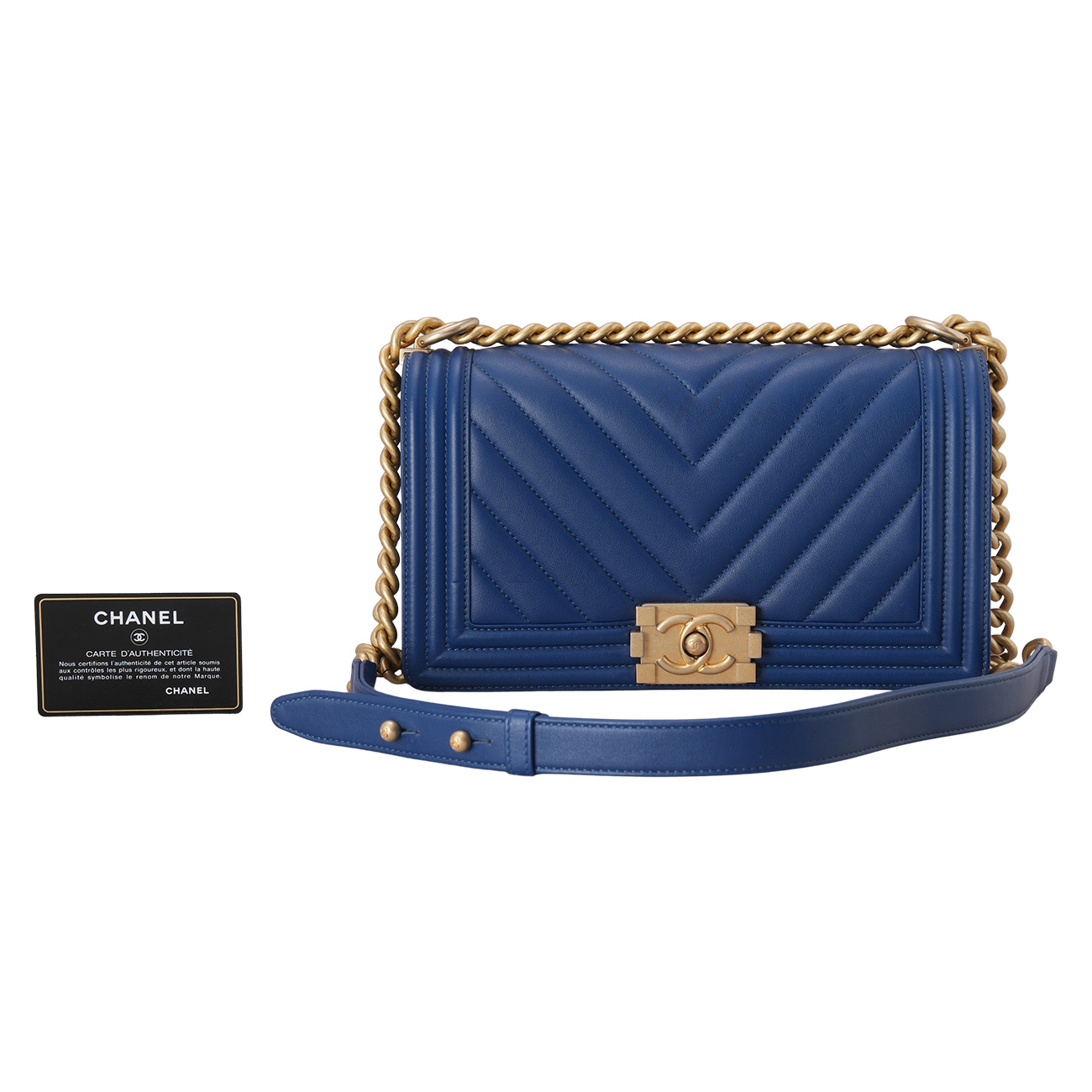 CHANEL(USED)샤넬 쉐브론 보이백 미듐