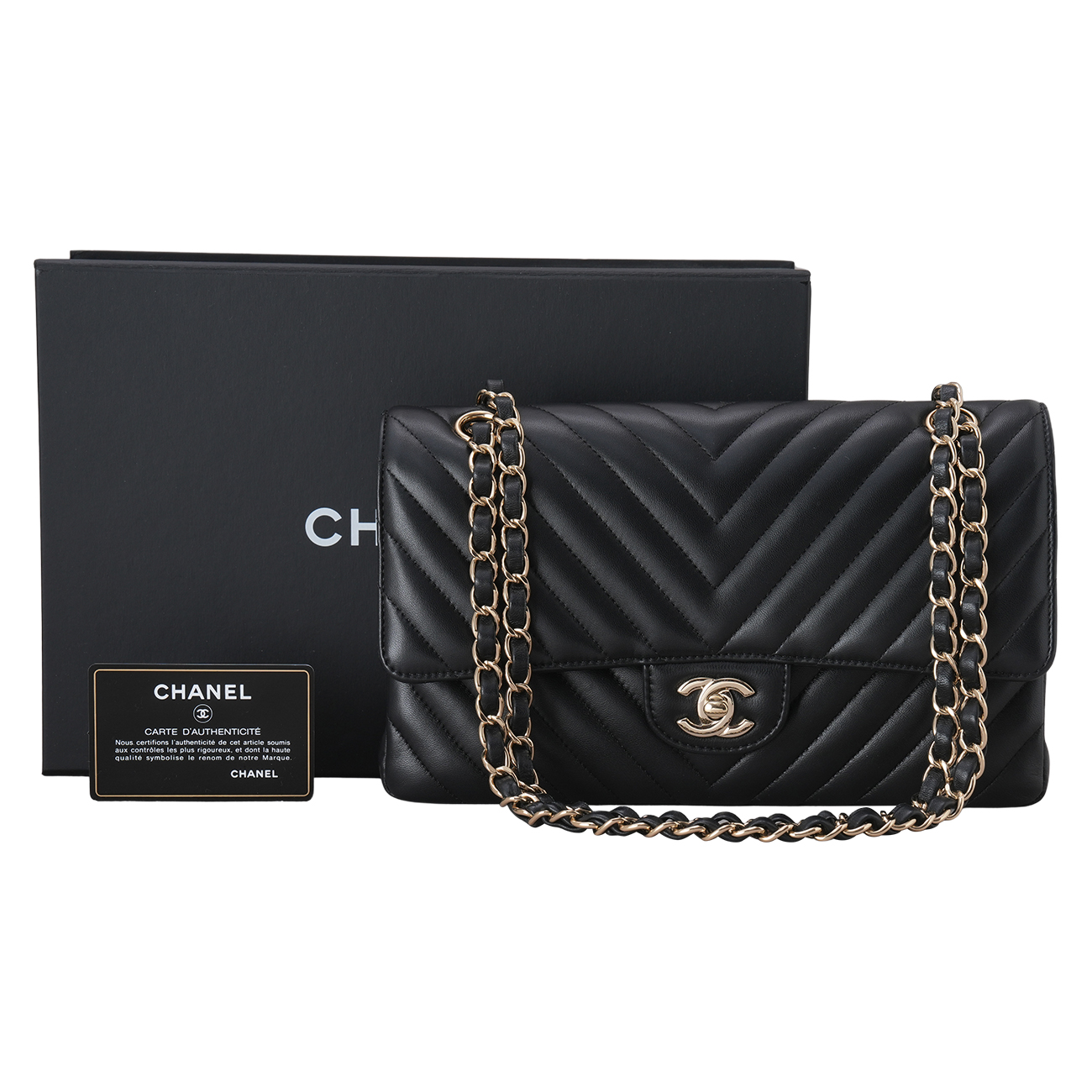 CHANEL(USED)샤넬 램스킨 클래식 쉐브론 미듐 플랩백