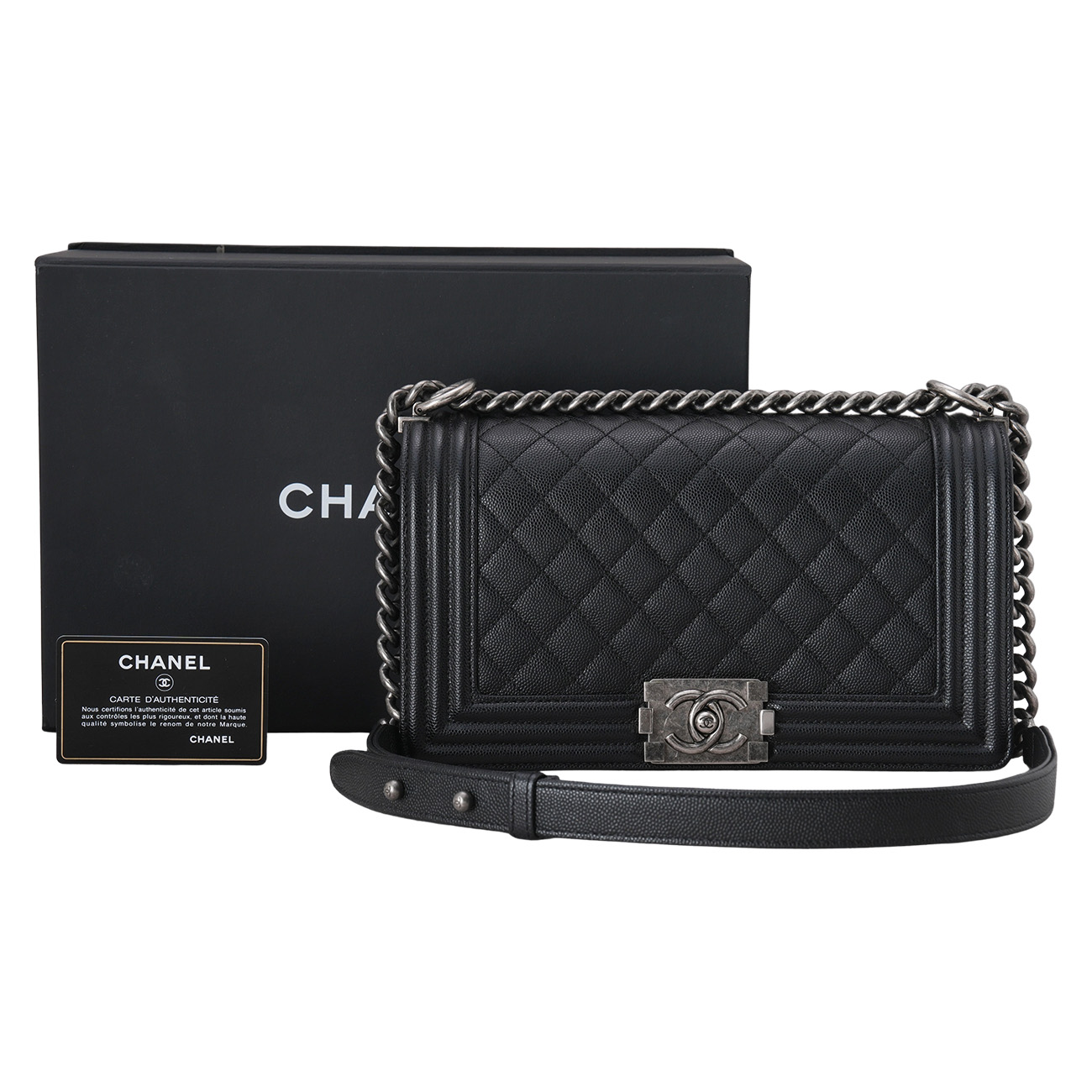 CHANEL(USED)샤넬 캐비어 보이샤넬 미듐 플랩백