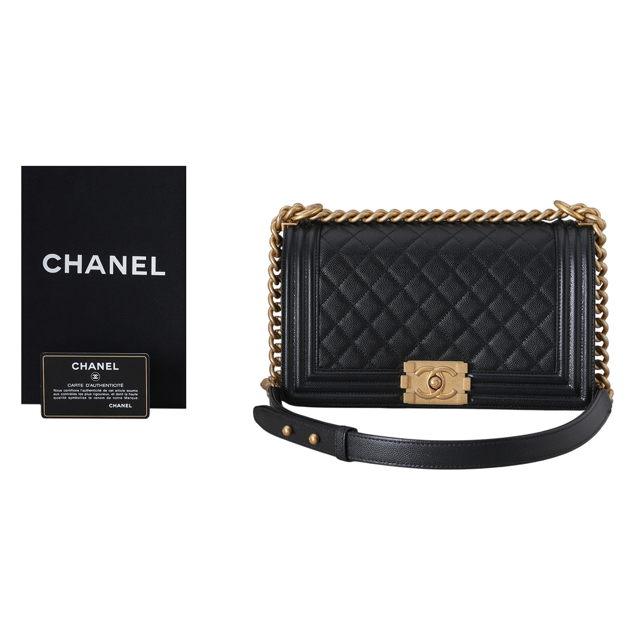 CHANEL(USED)샤넬 캐비어 보이샤넬 미듐 플랩백