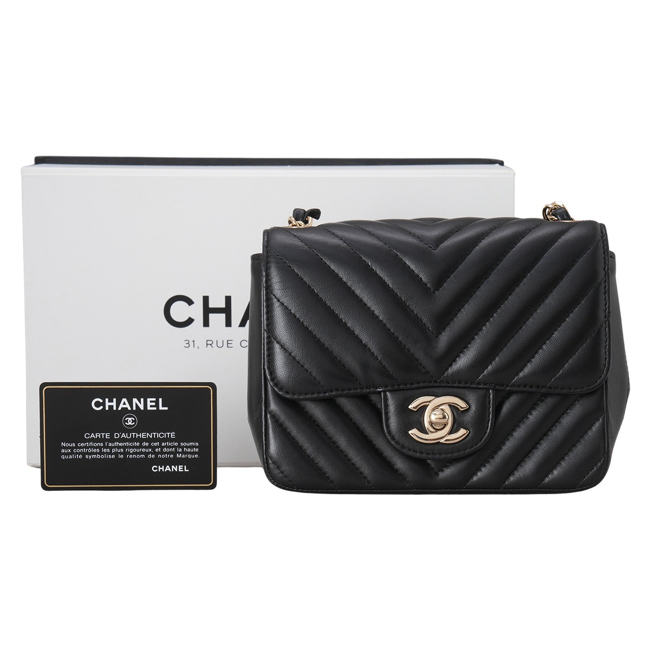 CHANEL(USED)샤넬 A35200 램스킨 클래식 쉐브론 쁘띠삭
