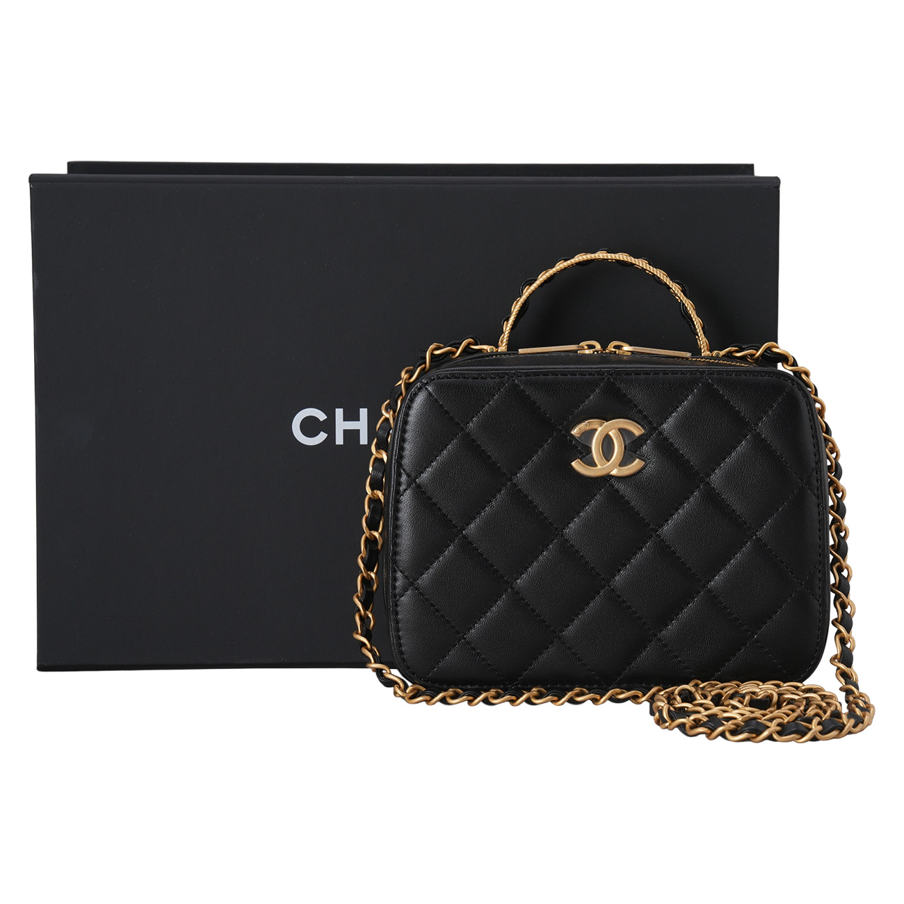 CHANEL(USED)샤넬 AS4395 시즌 램스킨 탑핸들백