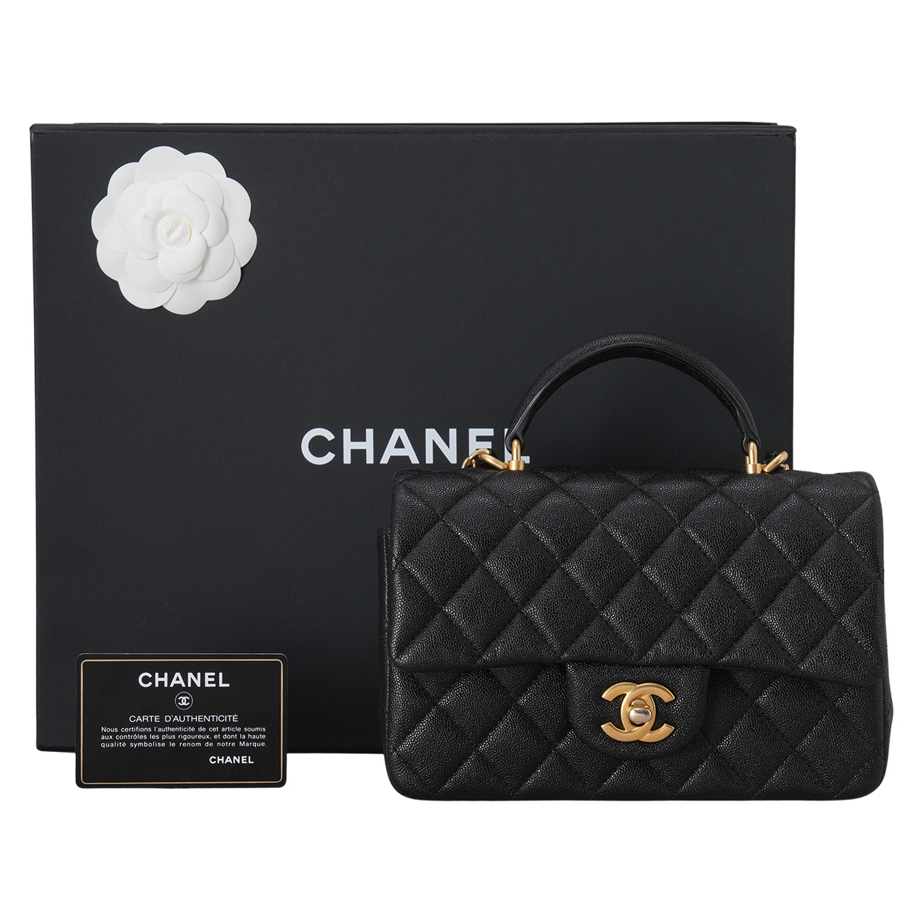 CHANEL(USED)샤넬 캐비어 뉴미니 탑핸들