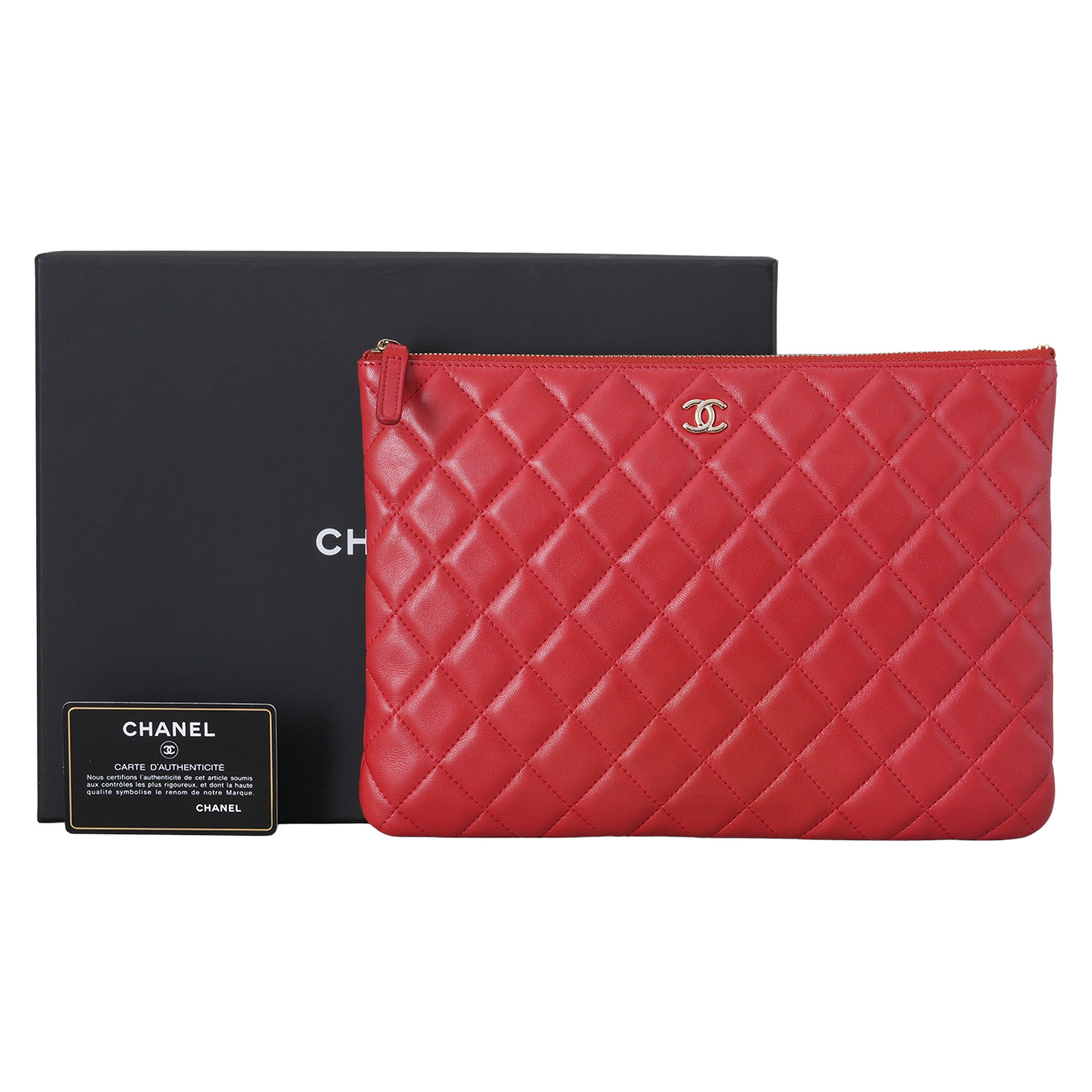 CHANEL(USED)샤넬 램스킨 클래식 클러치 뉴미듐