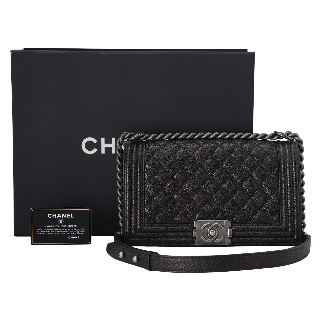 CHANEL(USED)샤넬 캐비어 보이샤넬 미듐 플랩백
