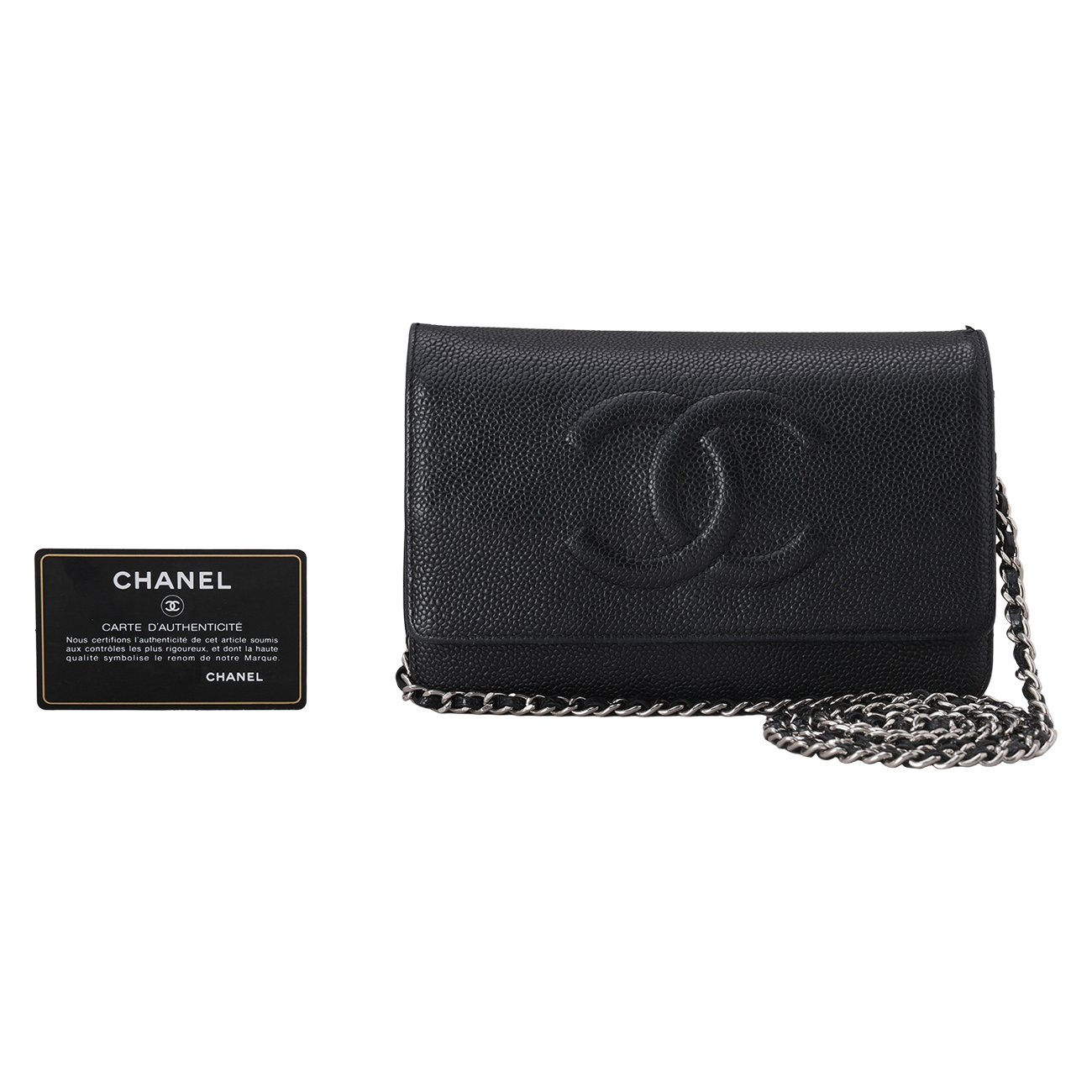 CHANEL(USED)샤넬 시즌 캐비어 CC로고 WOC