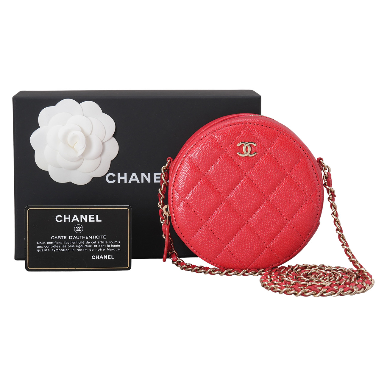 CHANEL(USED)샤넬 캐비어 라운드 크로스백