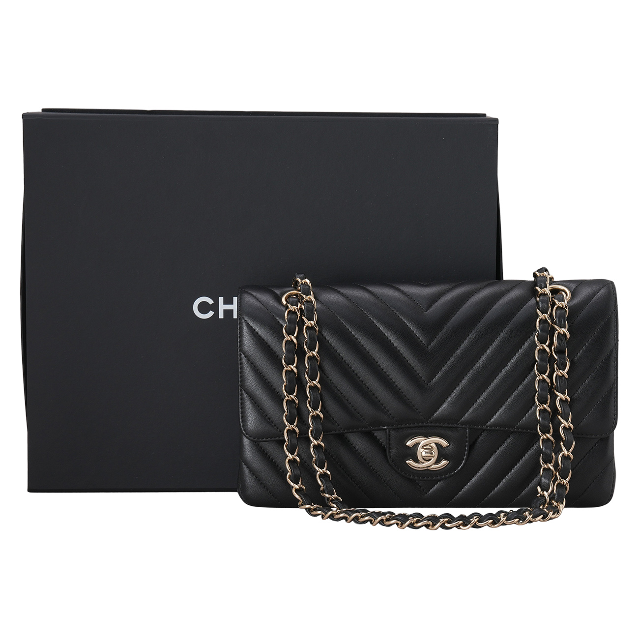 CHANEL(USED)샤넬 램스킨 클래식 쉐브론 미듐 플랩백