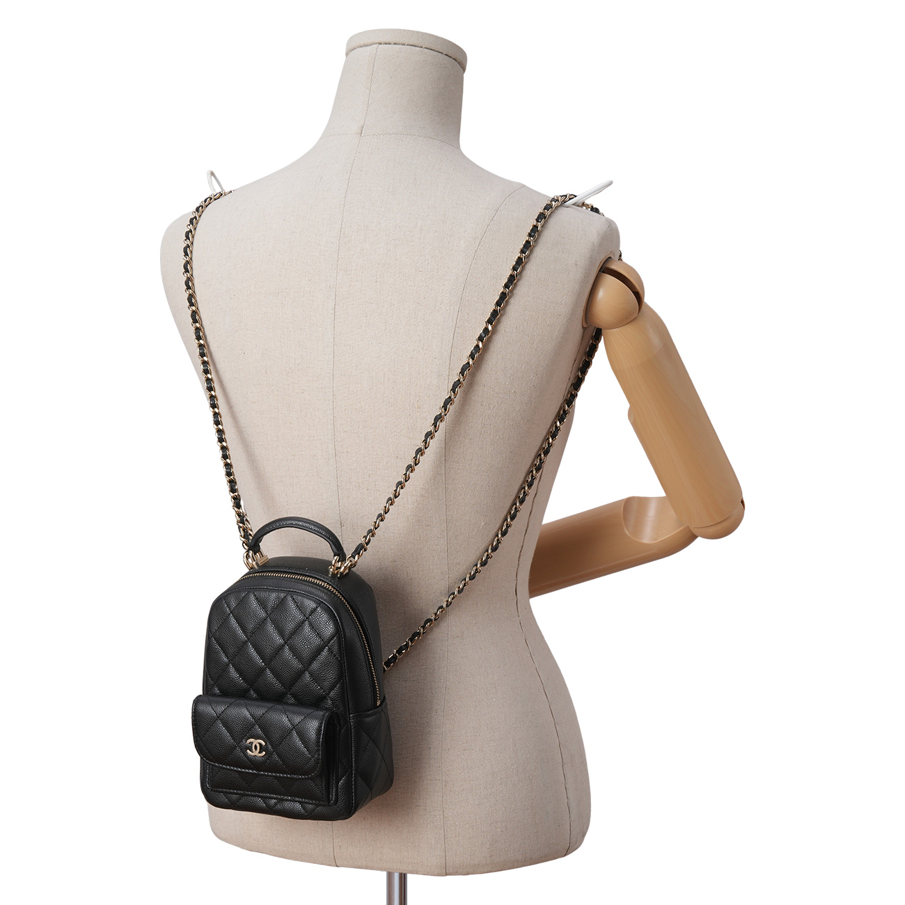 CHANEL(USED)샤넬 AP3753 크루즈 캐비어 탑핸들 미니 백팩
