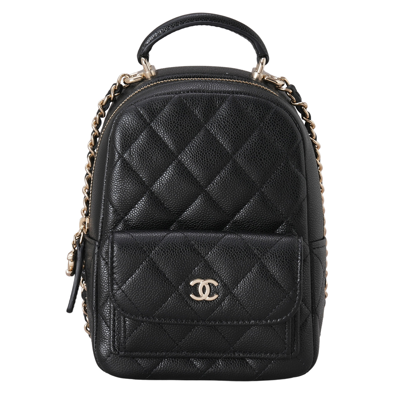 CHANEL(USED)샤넬 AP3753 크루즈 캐비어 탑핸들 미니 백팩