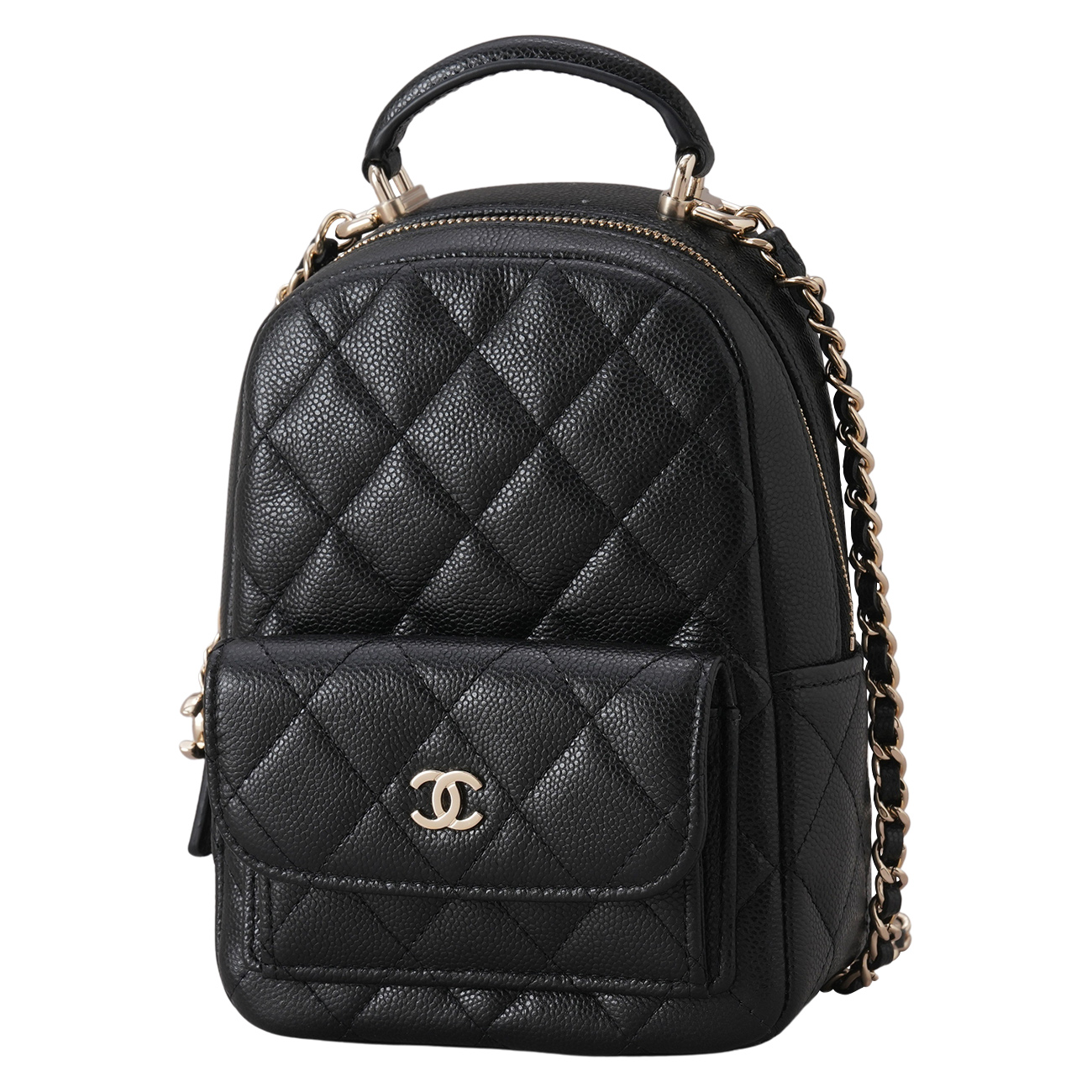 CHANEL(USED)샤넬 AP3753 크루즈 캐비어 탑핸들 미니 백팩