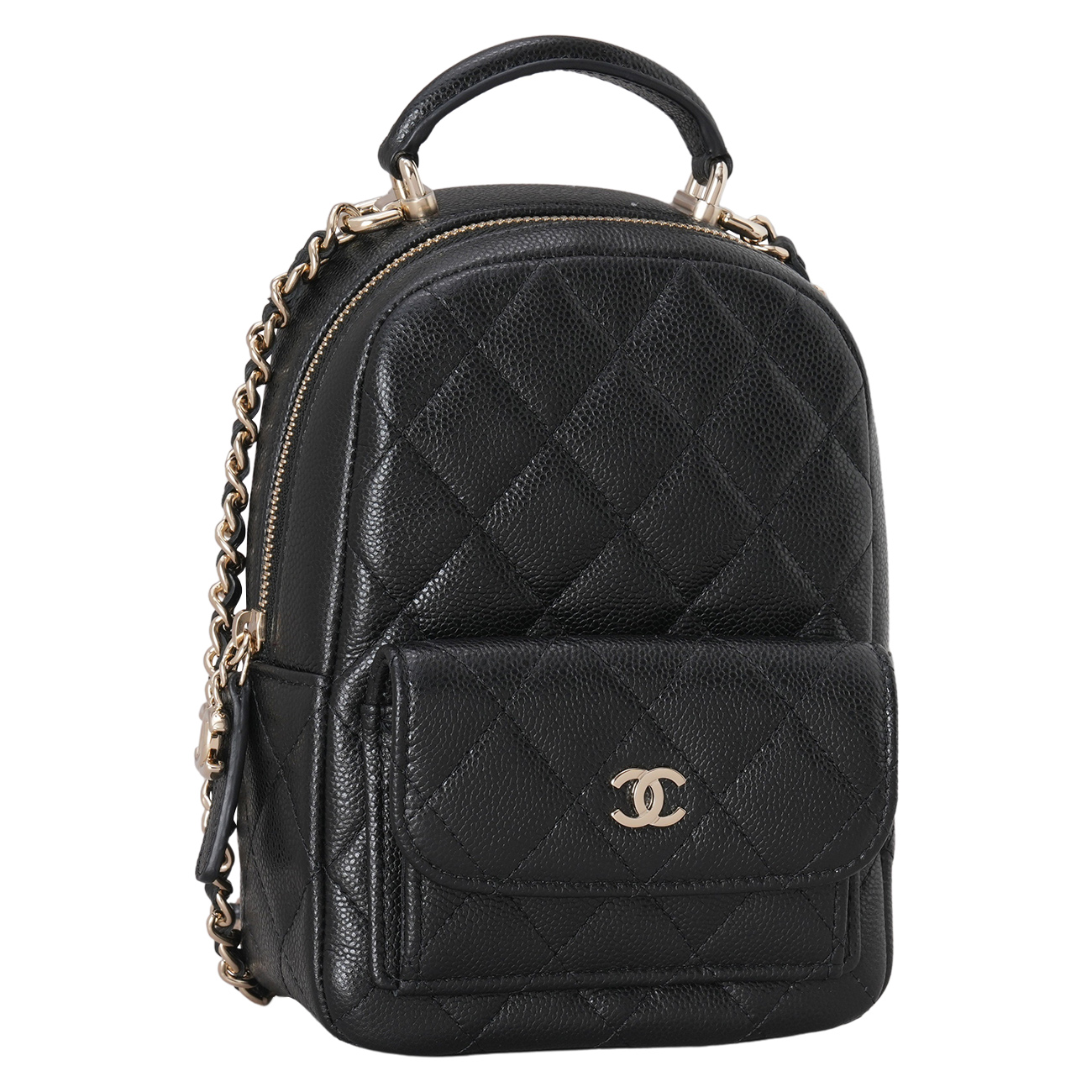 CHANEL(USED)샤넬 AP3753 크루즈 캐비어 탑핸들 미니 백팩