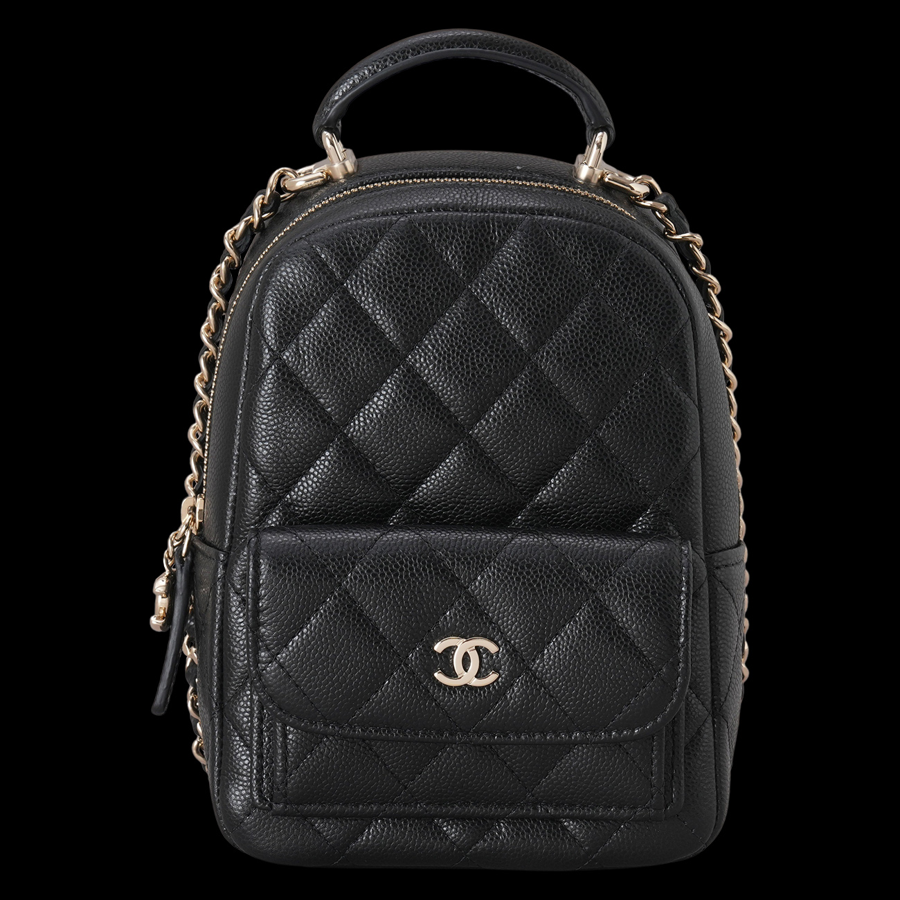 CHANEL(USED)샤넬 AP3753 크루즈 캐비어 탑핸들 미니 백팩