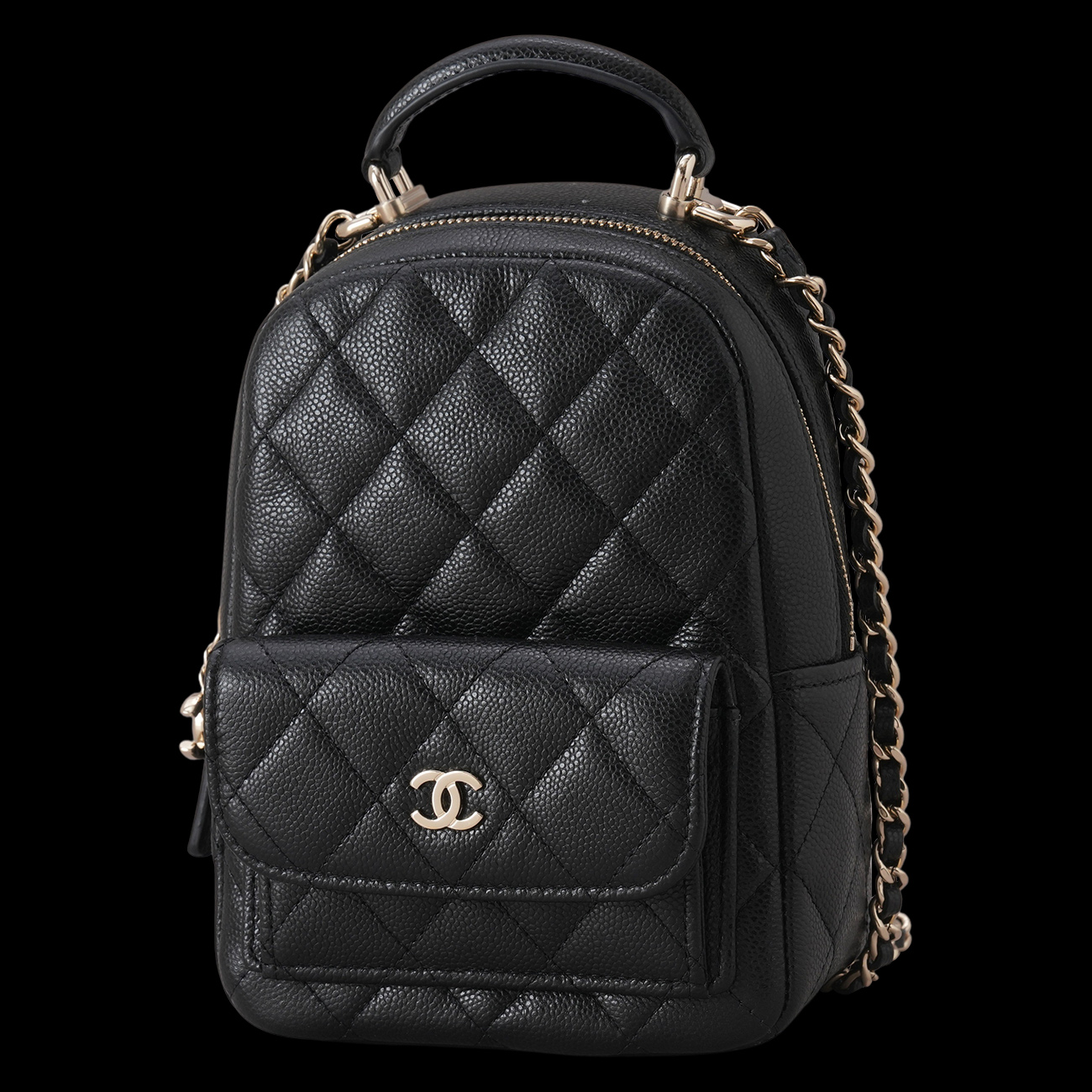 CHANEL(USED)샤넬 AP3753 크루즈 캐비어 탑핸들 미니 백팩
