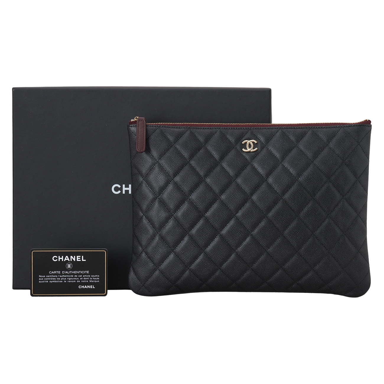 CHANEL(USED)샤넬 캐비어 클래식 클러치 미듐