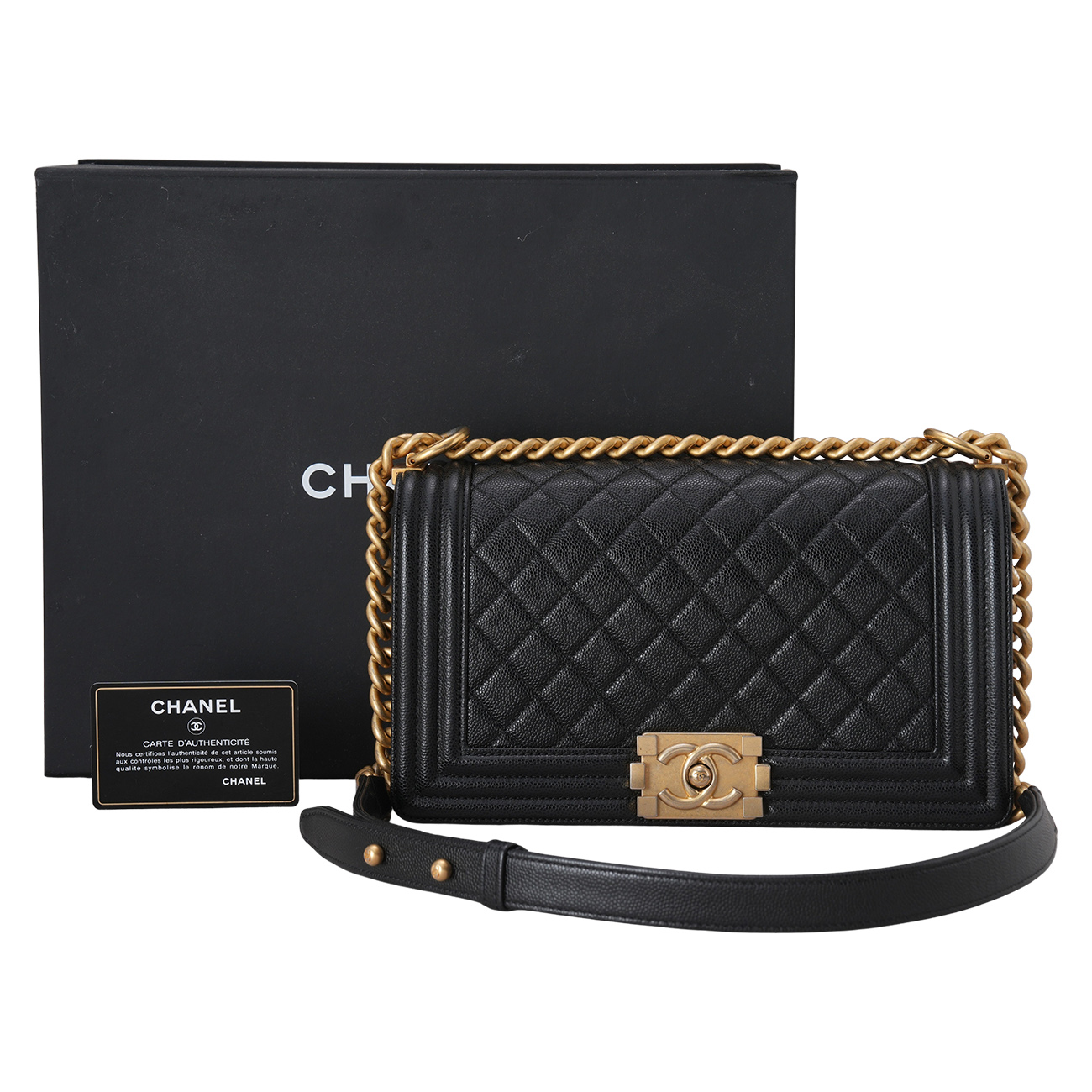 CHANEL(USED)샤넬 캐비어 보이샤넬 미듐 플랩백