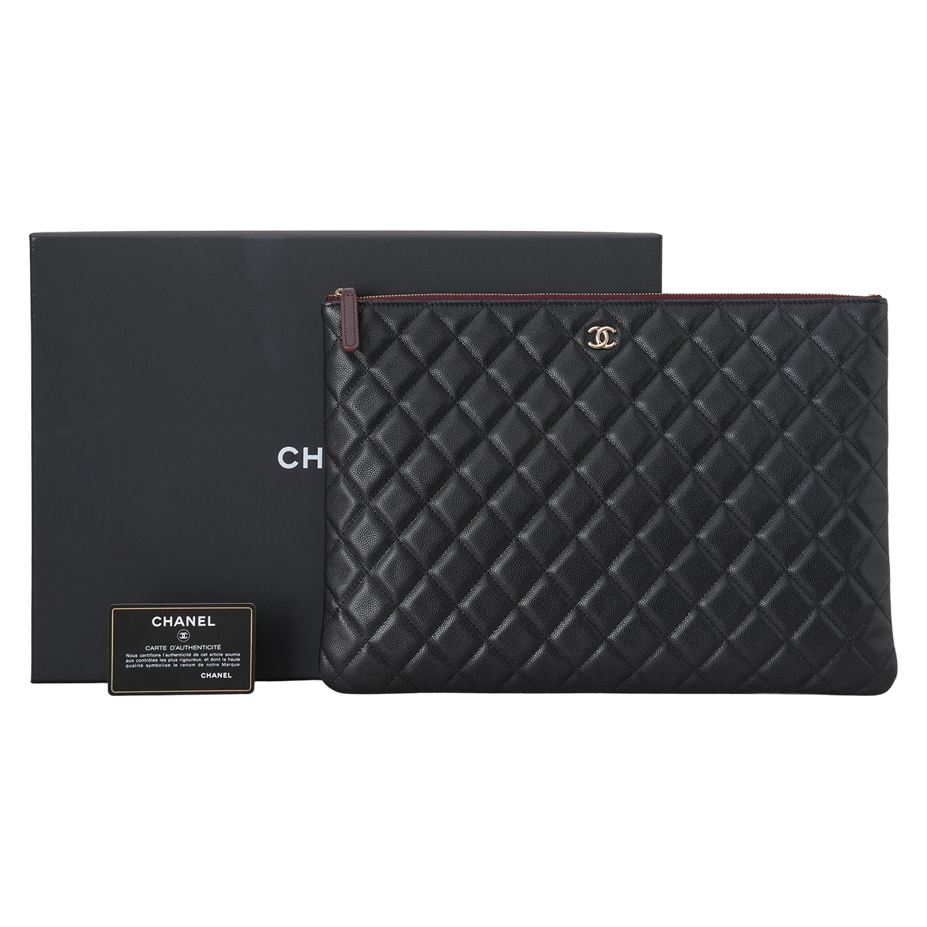 CHANEL(USED)샤넬 캐비어 클래식 클러치 라지
