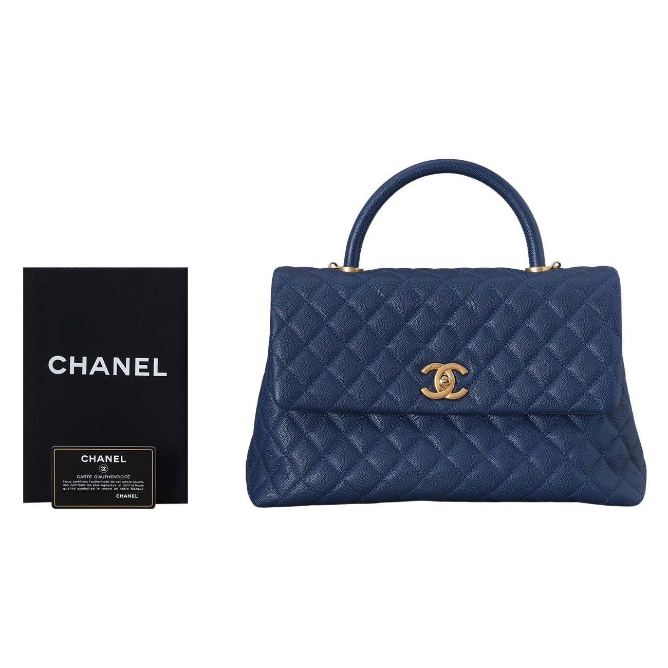 CHANEL(USED)샤넬 캐비어 코코핸들 라지 금장