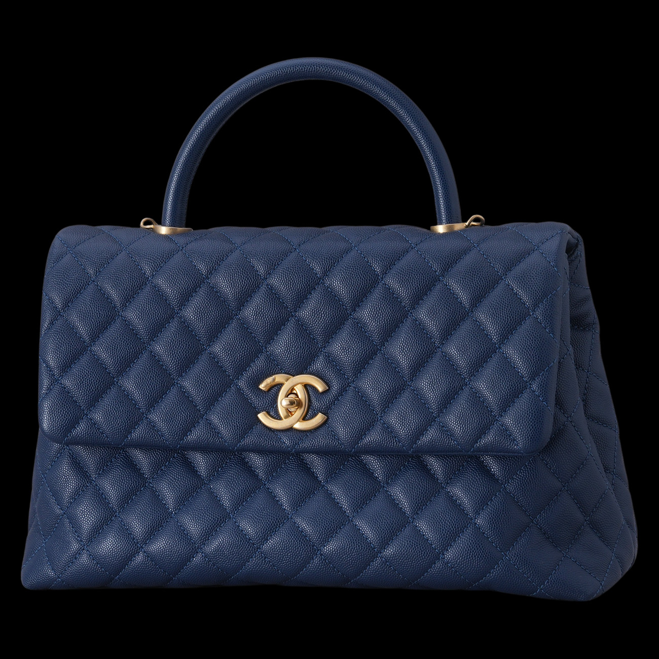 CHANEL(USED)샤넬 캐비어 코코핸들 라지 금장