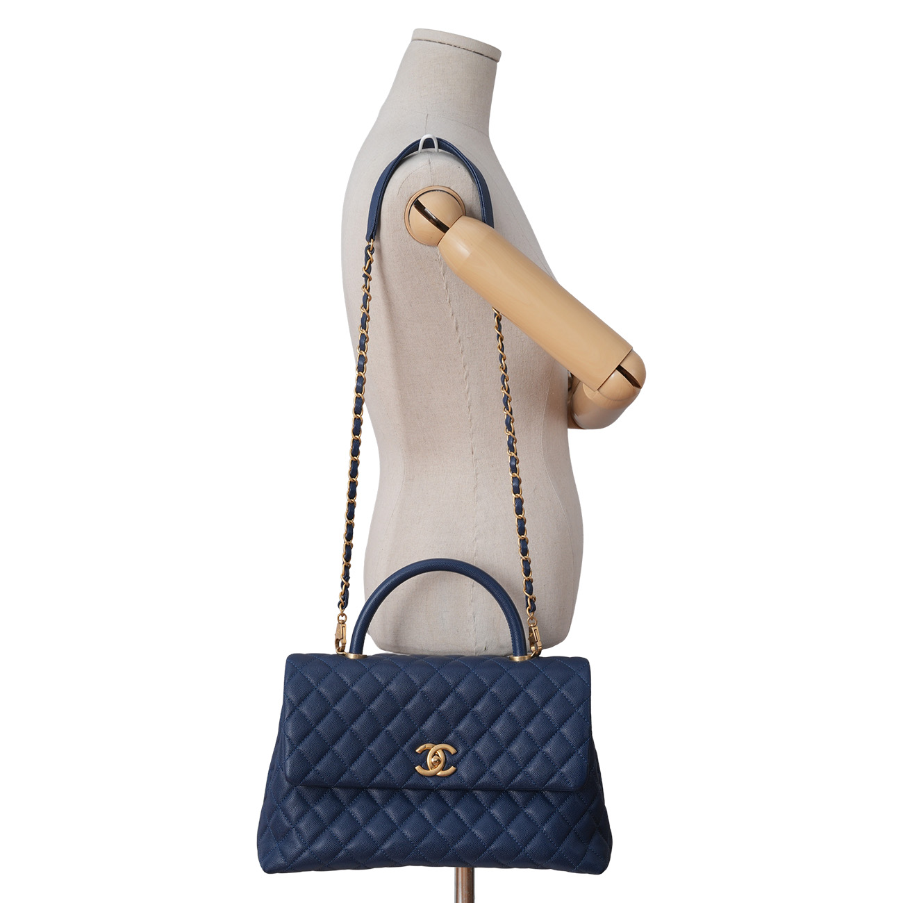 CHANEL(USED)샤넬 캐비어 코코핸들 라지 금장