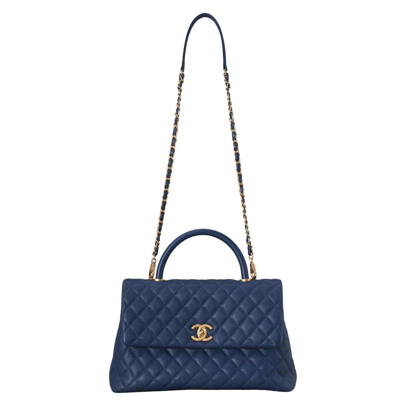 CHANEL(USED)샤넬 캐비어 코코핸들 라지 금장