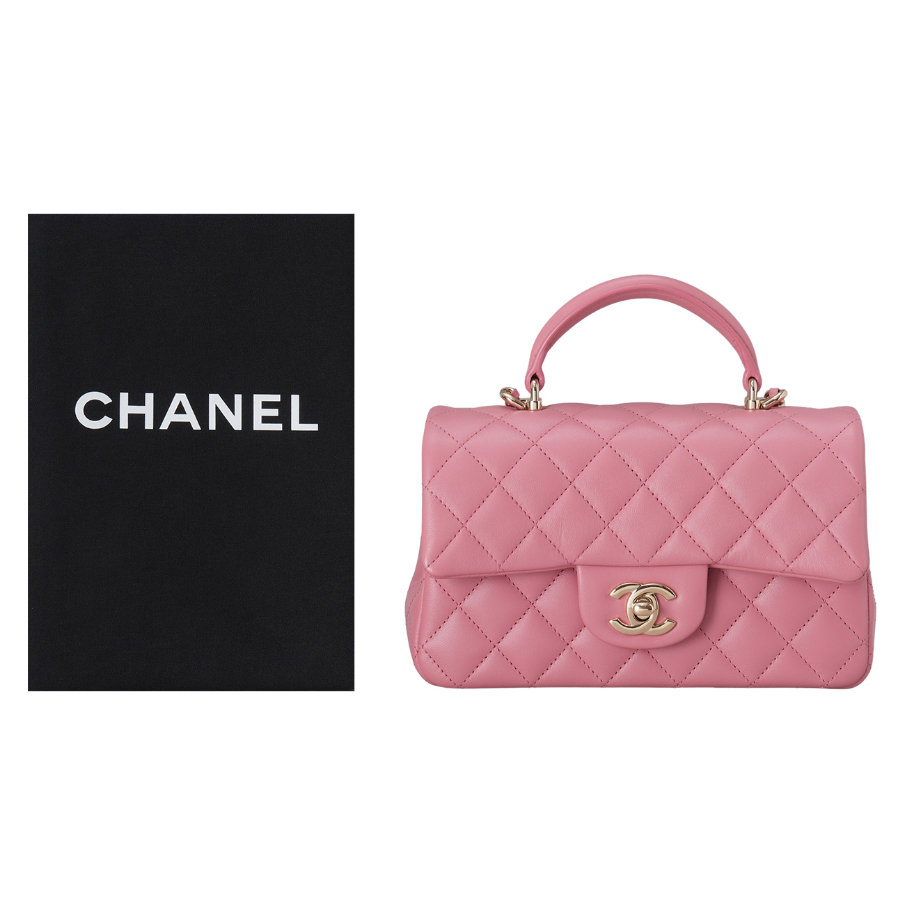 CHANEL(USED)샤넬 램스킨 클래식 뉴미니 탑핸들 크로스백
