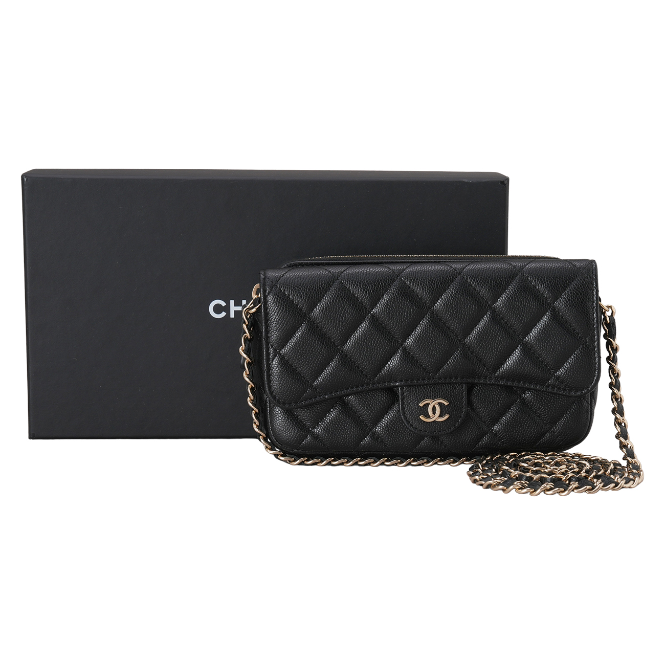 CHANEL(USED)샤넬 캐비어 폰홀더 크로스백