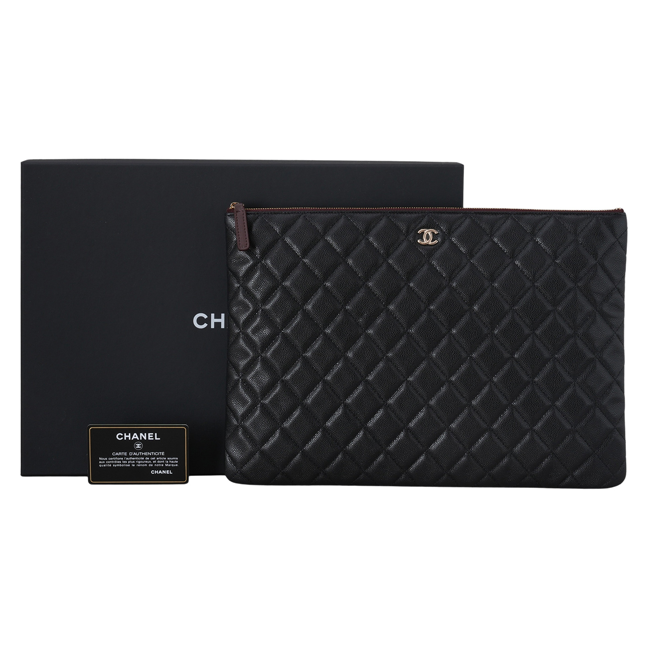 CHANEL(USED)샤넬 캐비어 클래식 클러치 라지 블랙