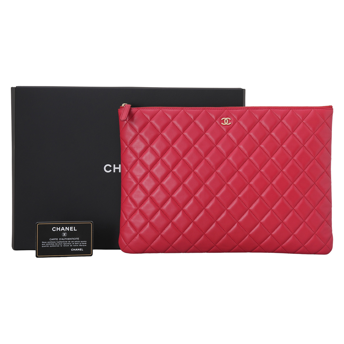 CHANEL(USED)샤넬 램스킨 클래식 클러치 라지