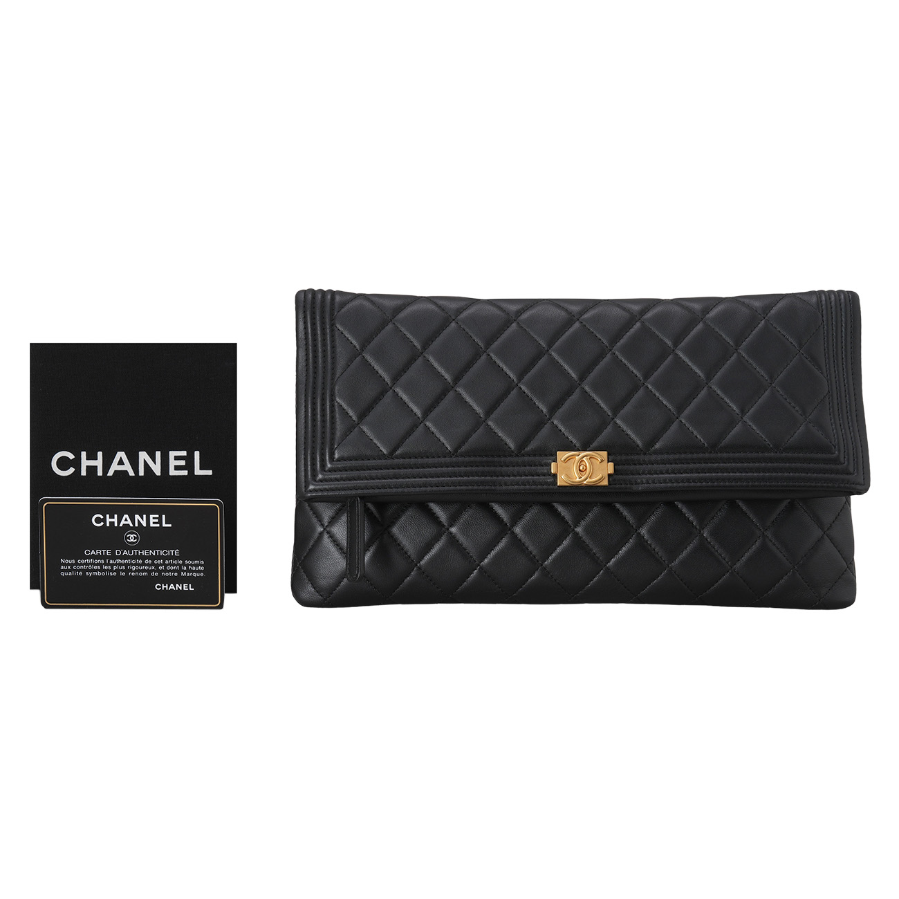 CHANEL(USED)샤넬 램스킨 보이 플랩 클러치