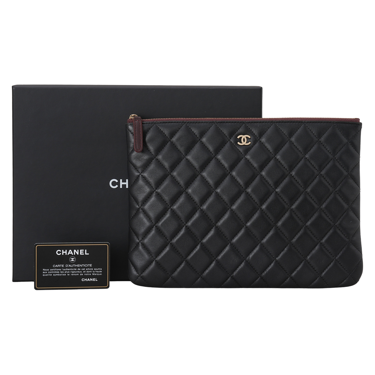 CHANEL(USED)샤넬 램스킨 클래식 클러치 뉴미듐