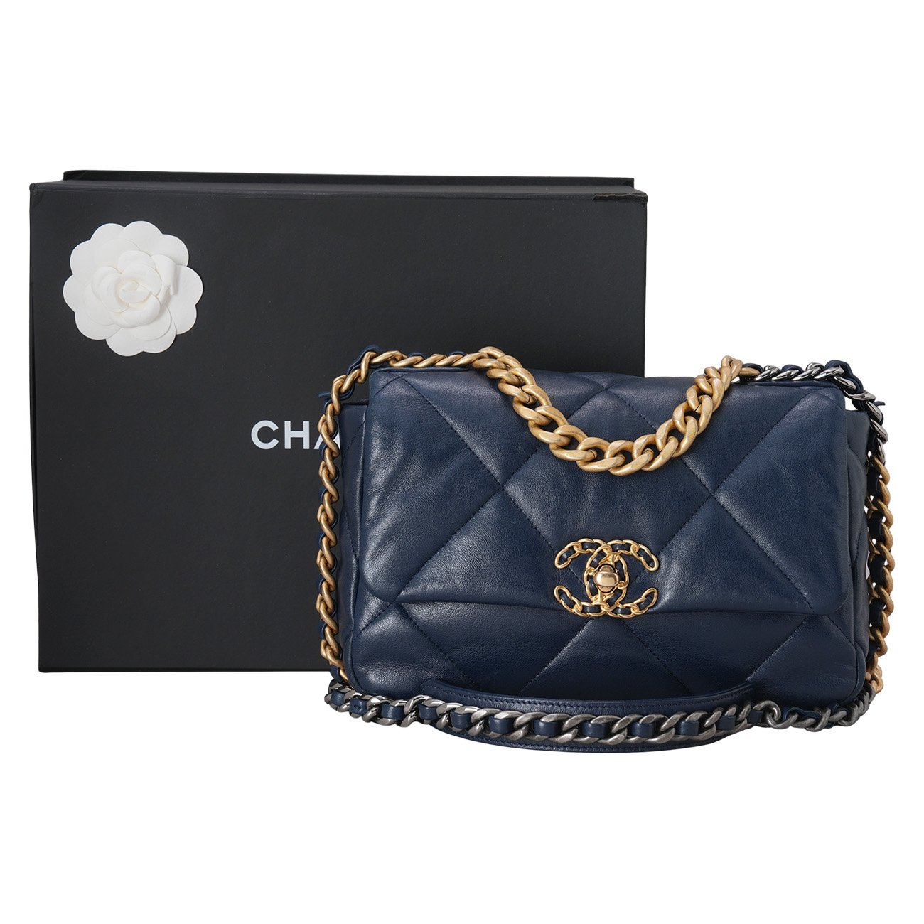CHANEL(USED)샤넬 19백 미듐 네이비