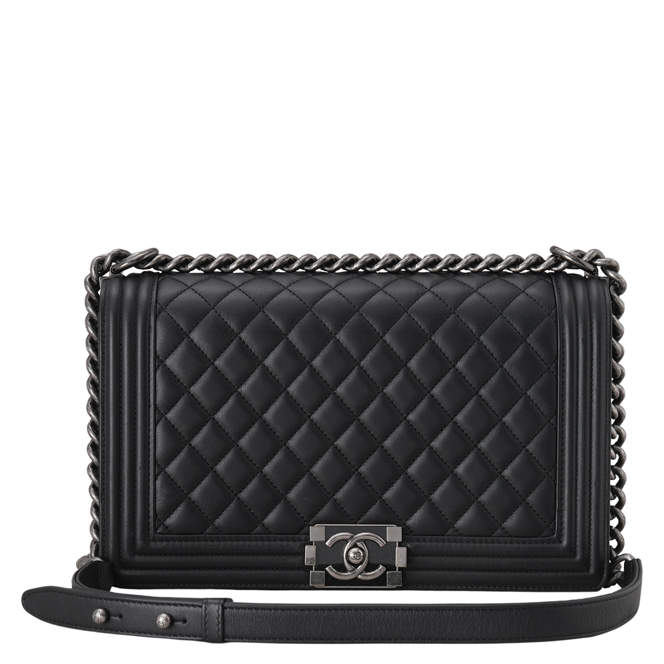 CHANEL(USED)샤넬 램스킨 보이샤넬 뉴미듐 플랩백