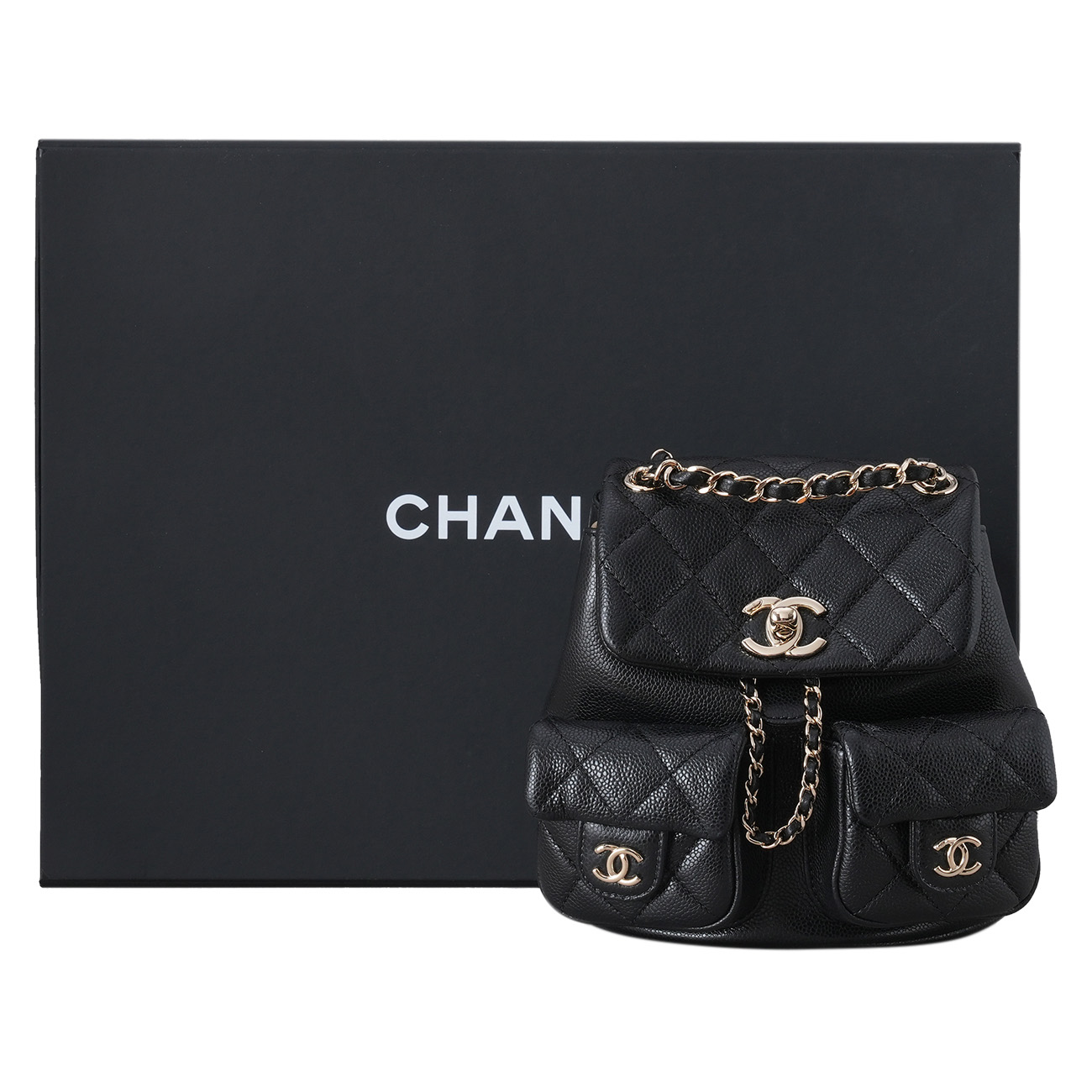 CHANEL(USED)샤넬 캐비어 투포켓 듀마 백팩 스몰
