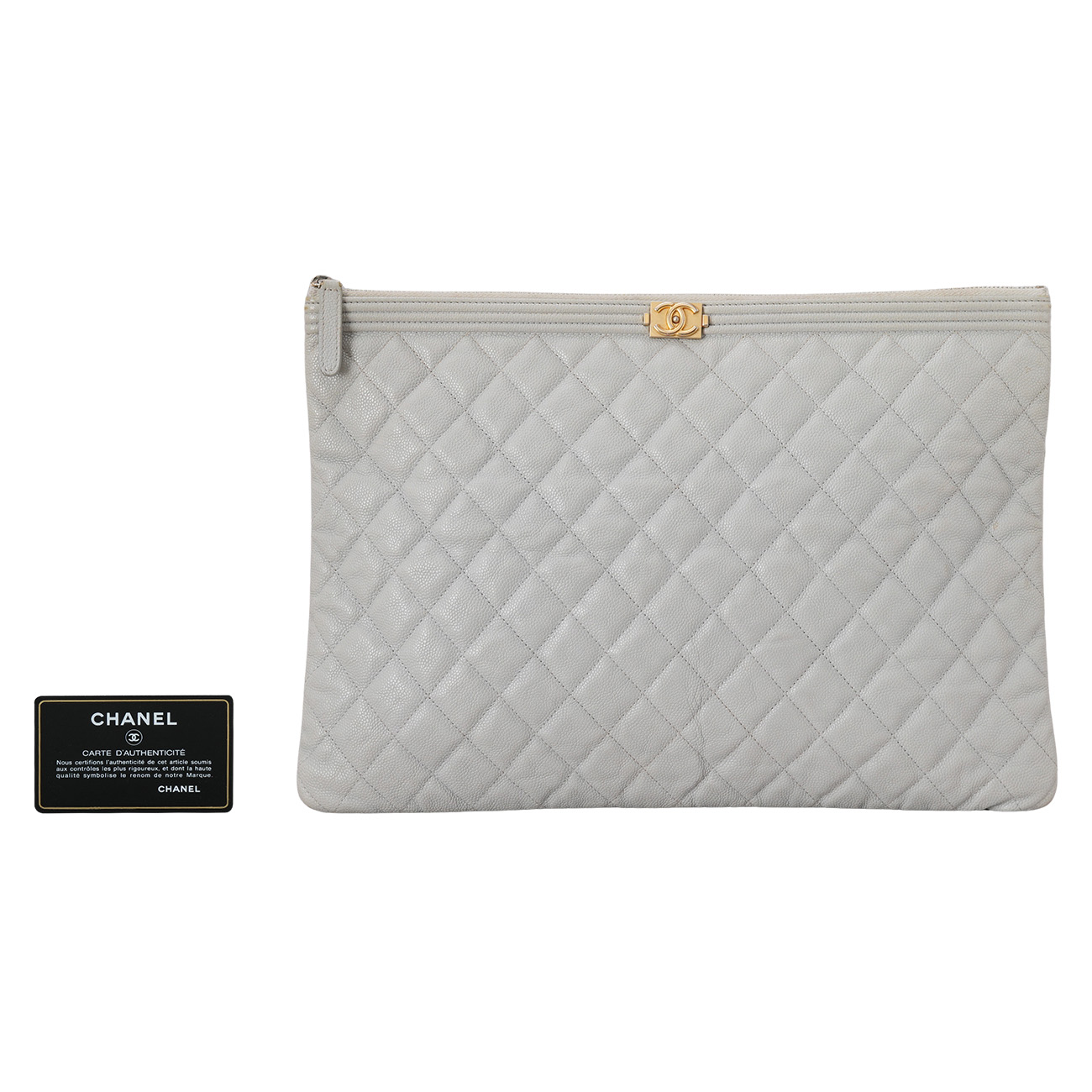 CHANEL(USED)샤넬 캐비어 보이 클러치 라지