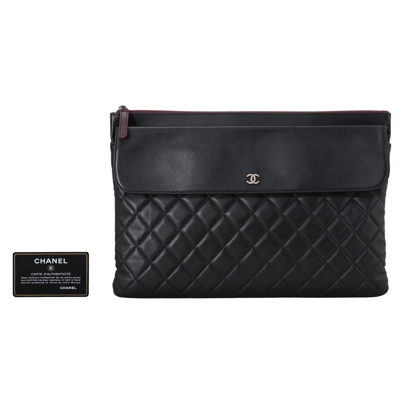 CHANEL(USED)샤넬 램스킨 클래식 플랩 클러치 라지