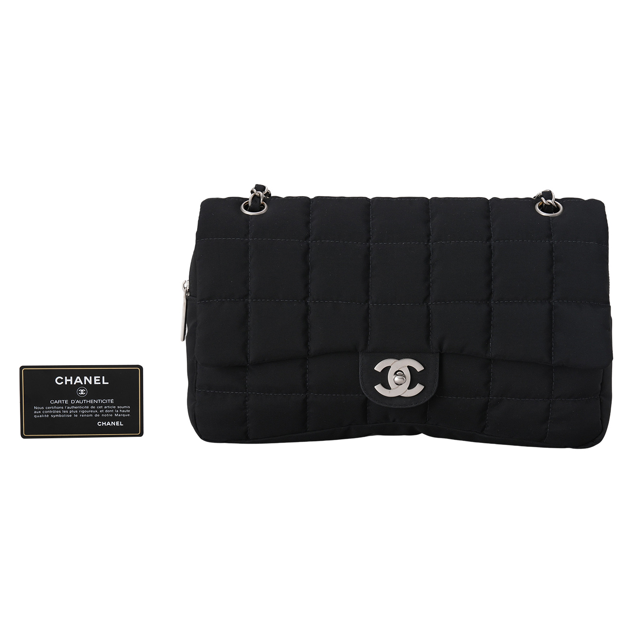 CHANEL(USED)샤넬 시즌 CC로고 패브릭 체인 숄더백