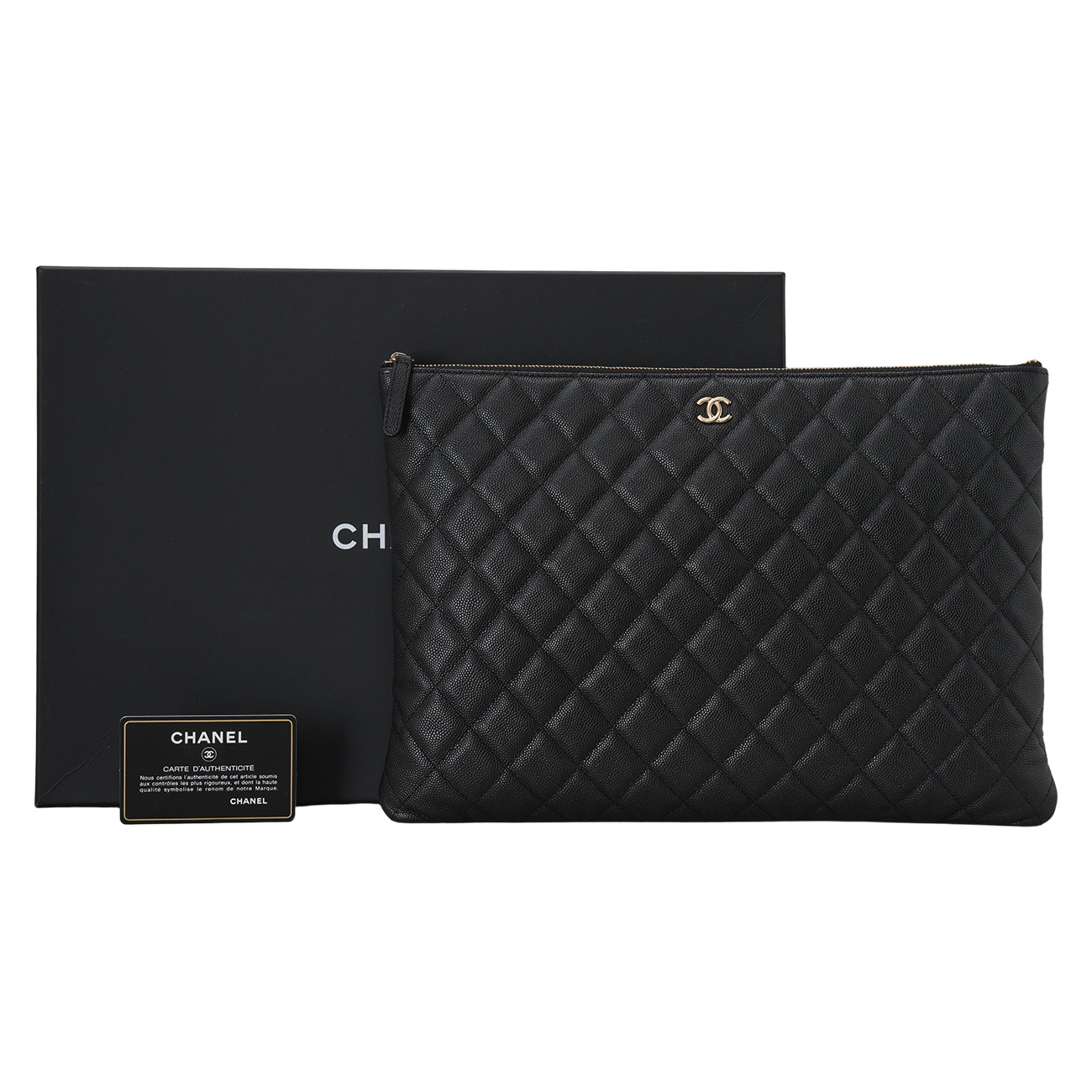 CHANEL(USED)샤넬 캐비어 클래식 클러치 라지