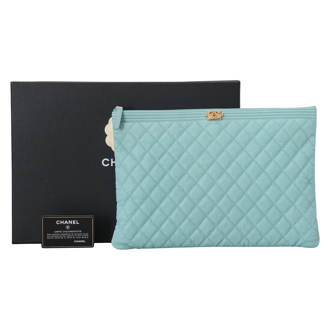 CHANEL(USED)샤넬 캐비어 보이 클러치 라지