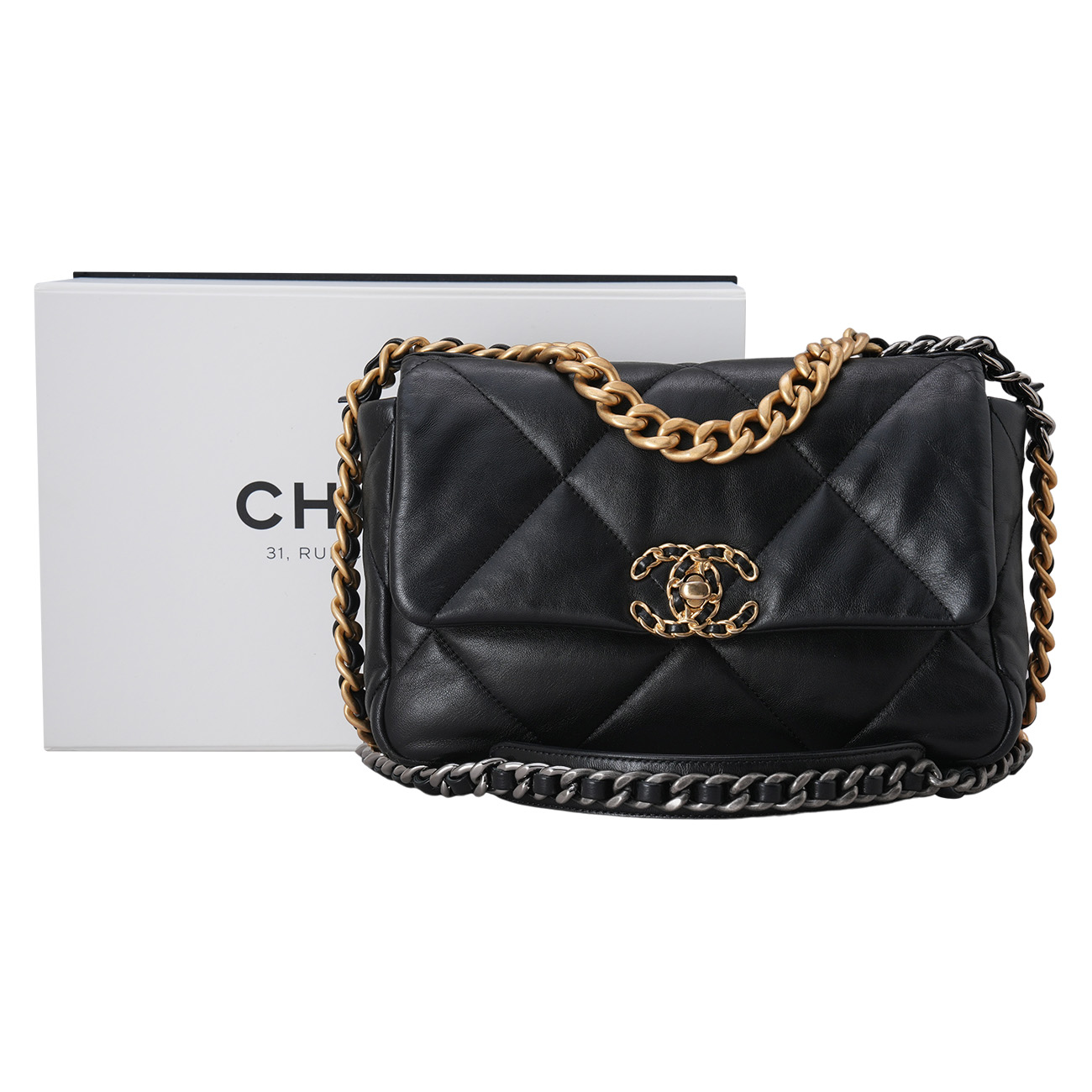 CHANEL(USED)샤넬 19백 미듐 블랙