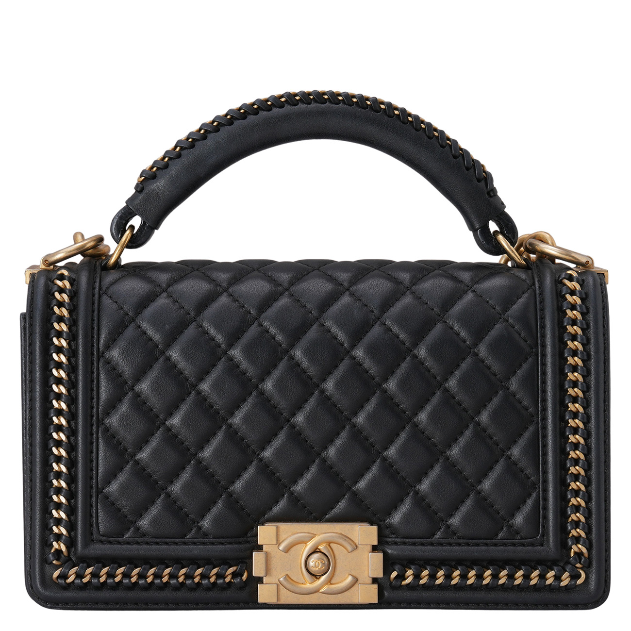 CHANEL(USED)샤넬 A94804 시즌 보이샤넬 탑핸들 미듐