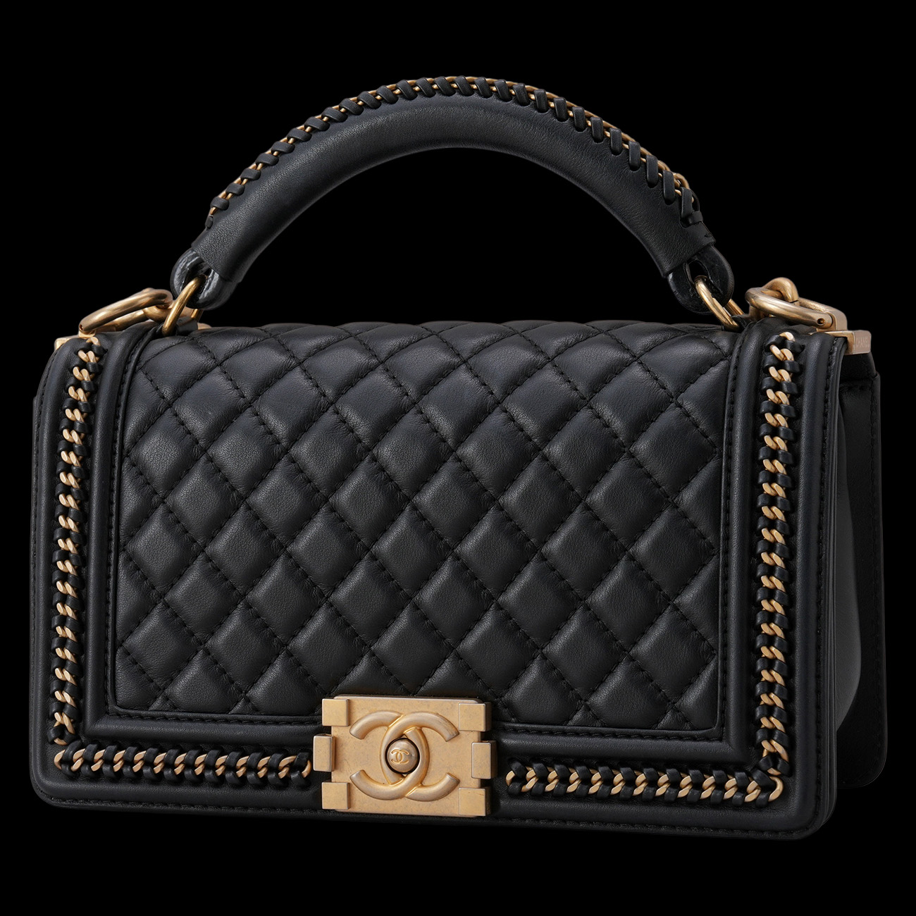 CHANEL(USED)샤넬 A94804 시즌 보이샤넬 탑핸들 미듐