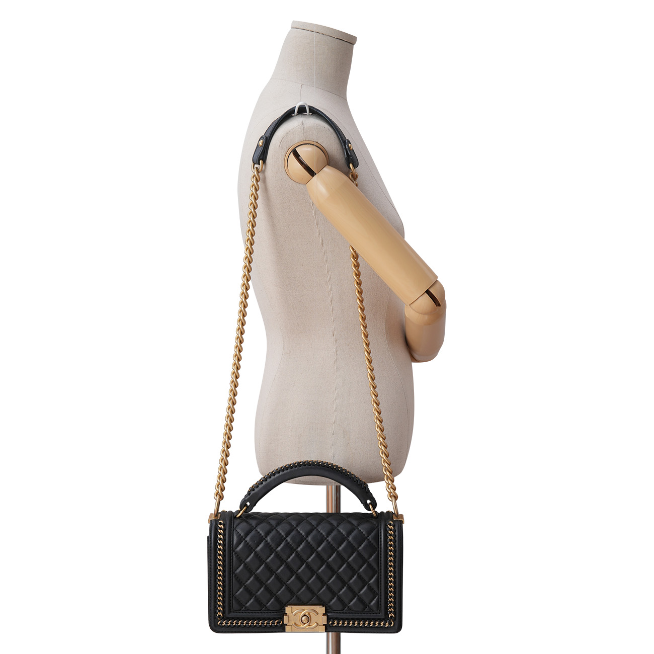 CHANEL(USED)샤넬 A94804 시즌 보이샤넬 탑핸들 미듐