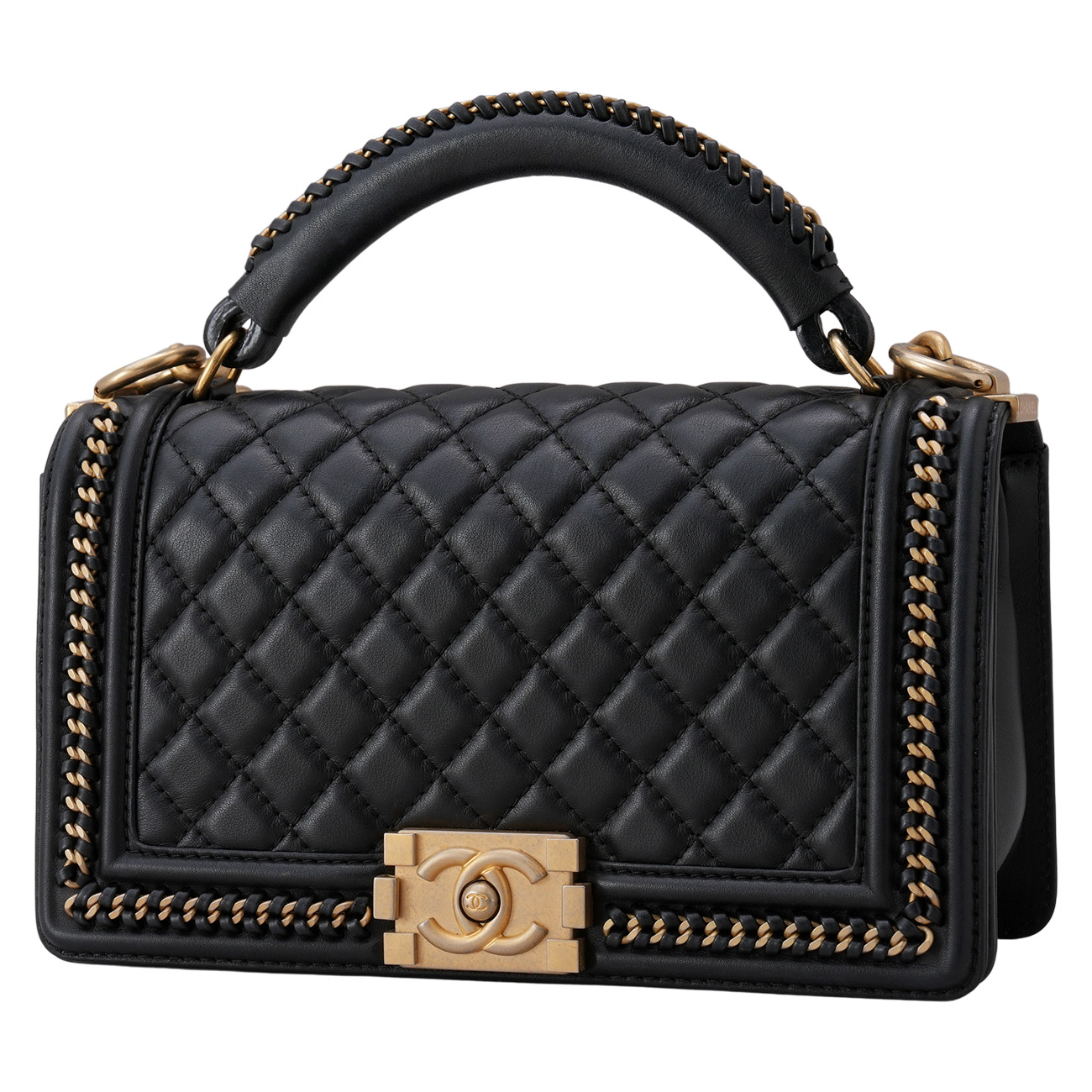 CHANEL(USED)샤넬 A94804 시즌 보이샤넬 탑핸들 미듐