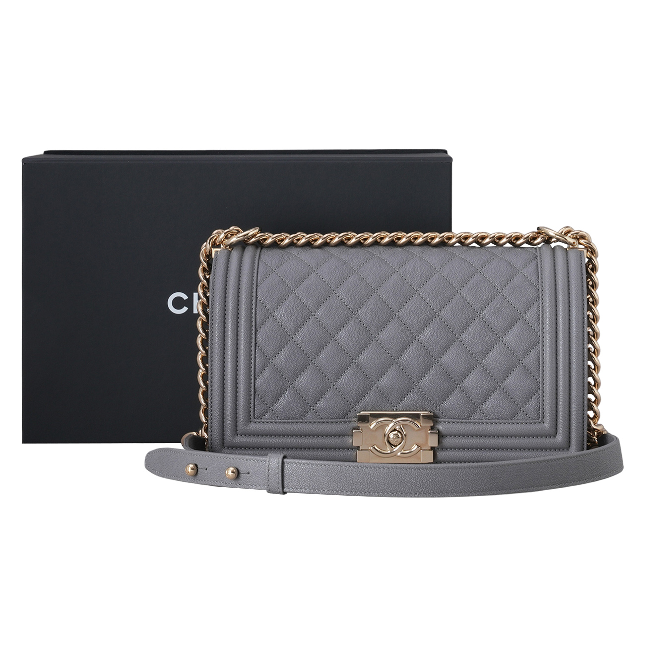 CHANEL(USED)샤넬 캐비어 보이샤넬 미듐 플랩백