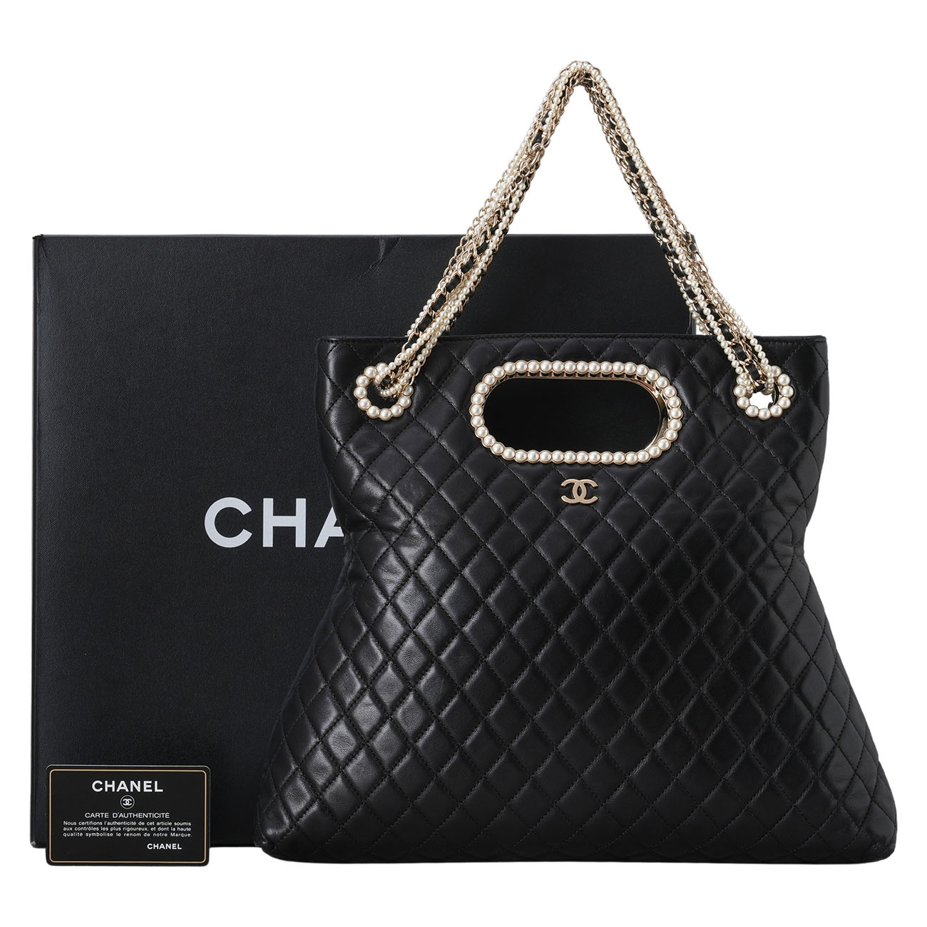 CHANEL(USED)샤넬 A39016 시즌 진주 쇼핑백